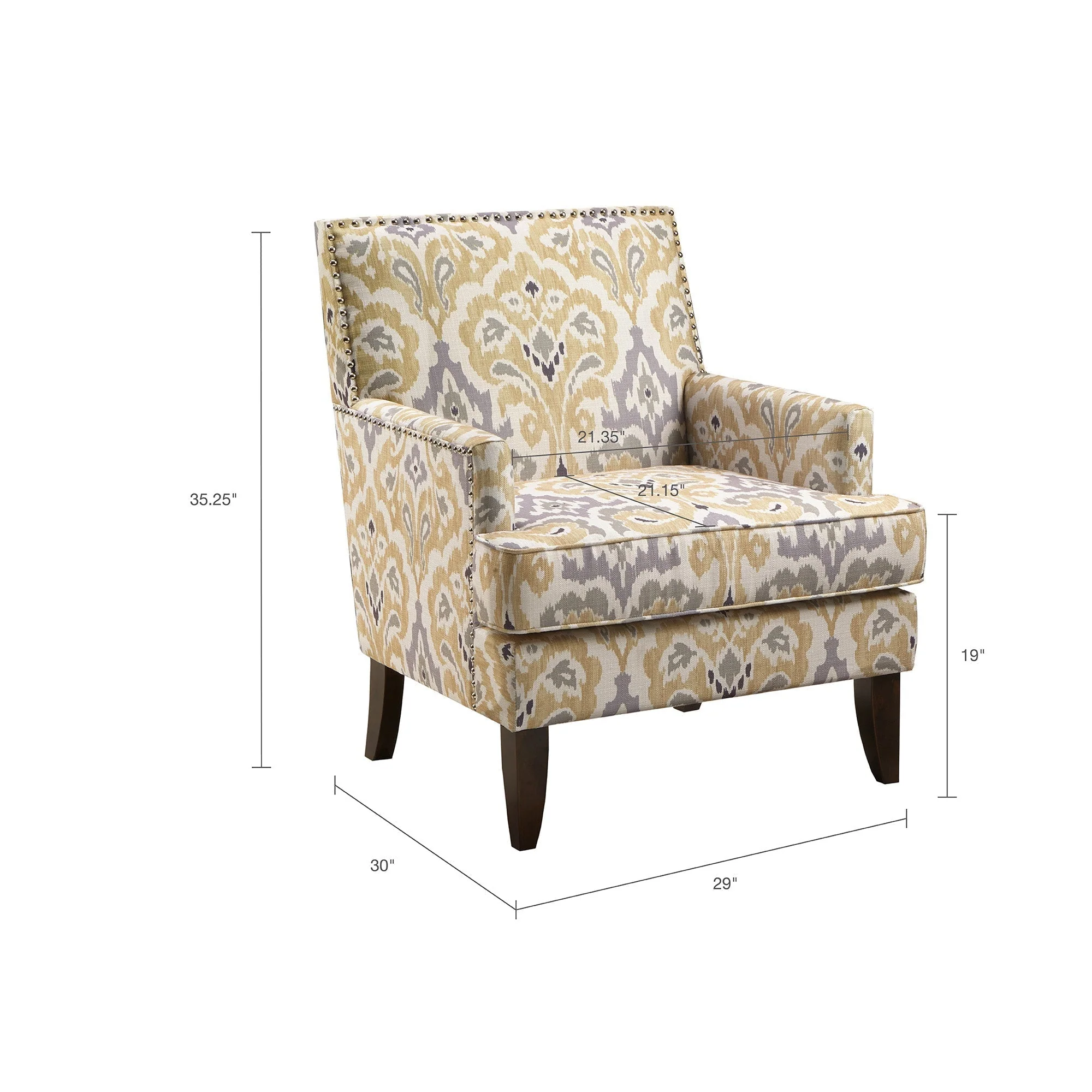 Upholstered Club Chair with Track Arm and Nailhead Trim - Image 6