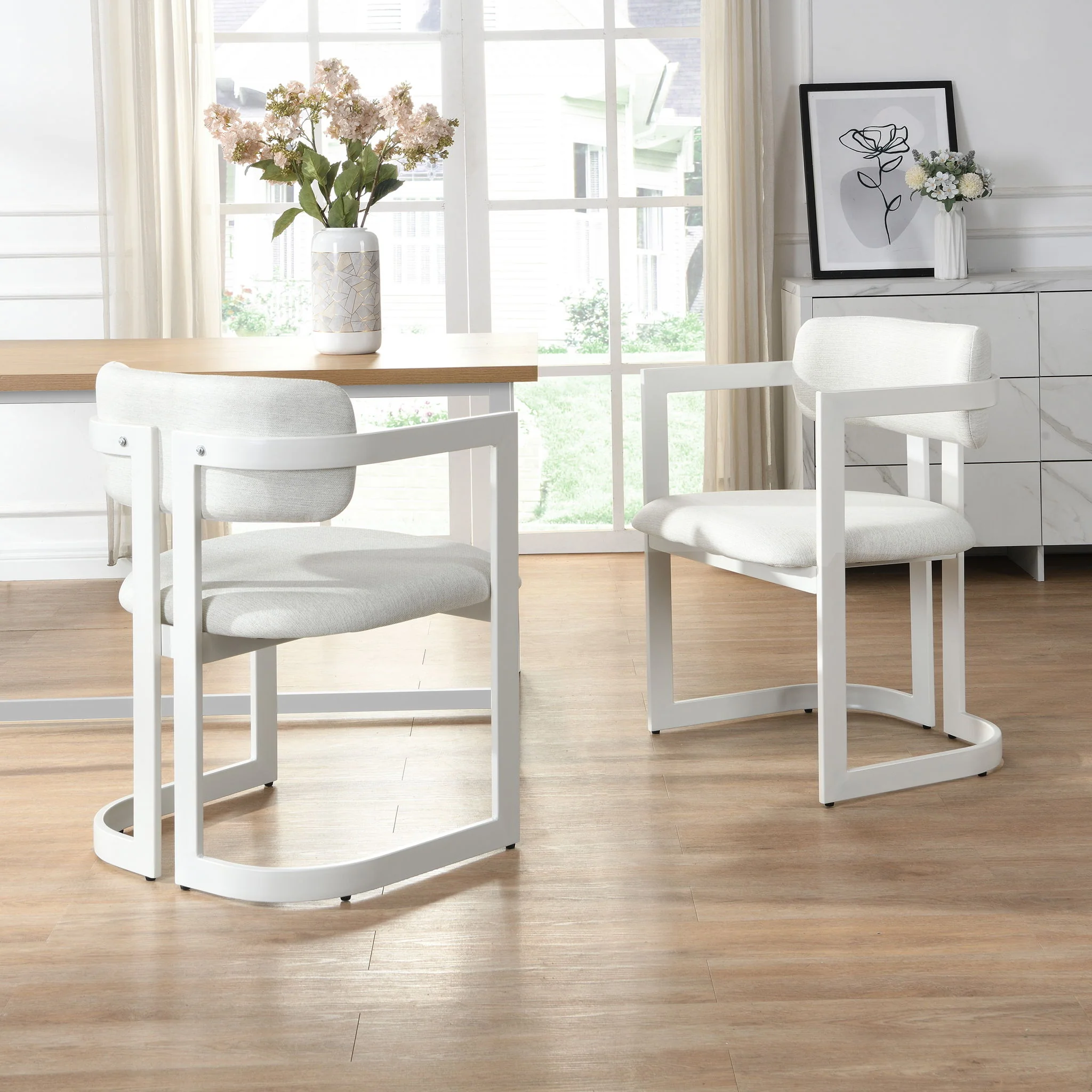 Upholstered Dining Armchairs (Set of 2) - Image 4