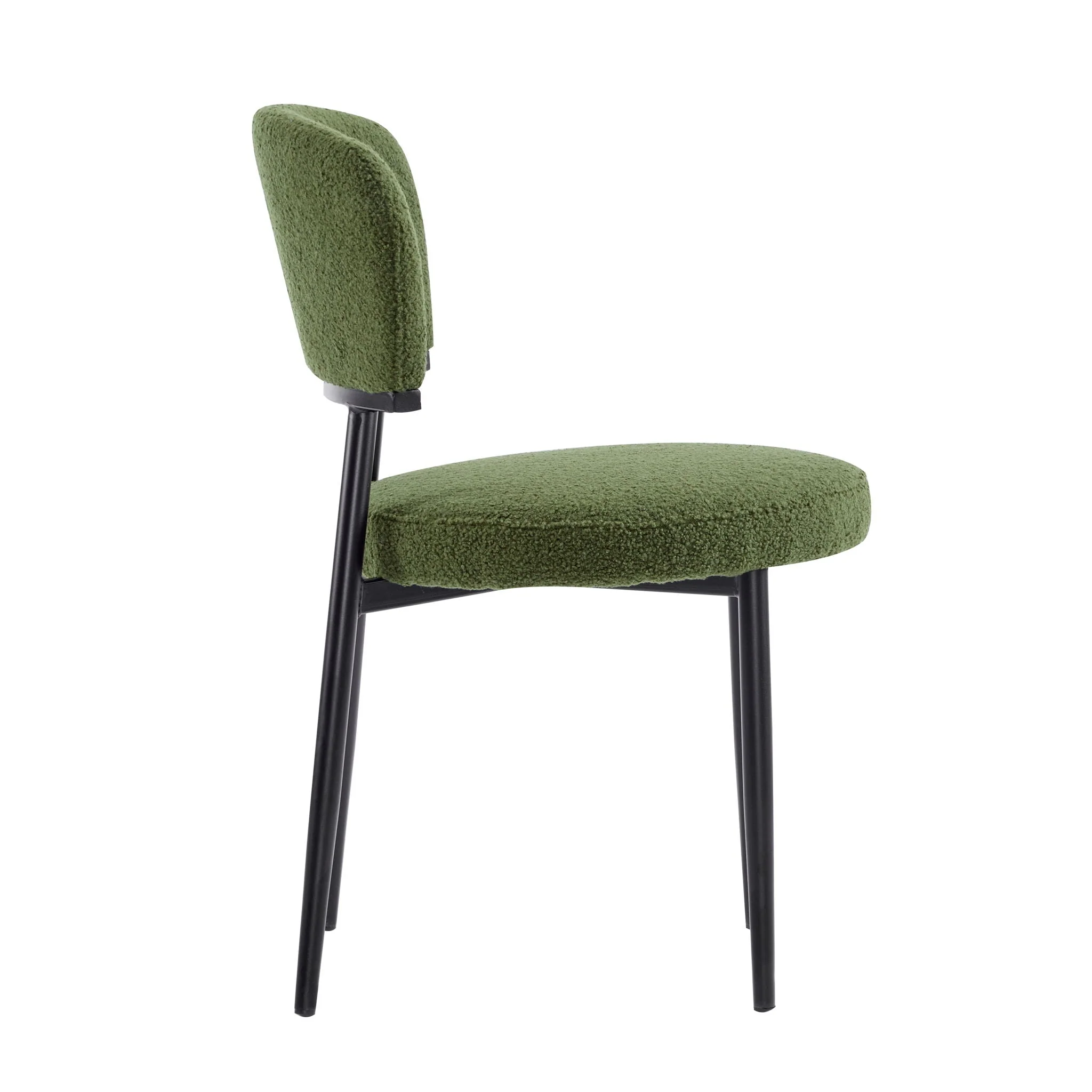 Upholstered Dining Chair (Set of 2) - Green Fabric - Image 3