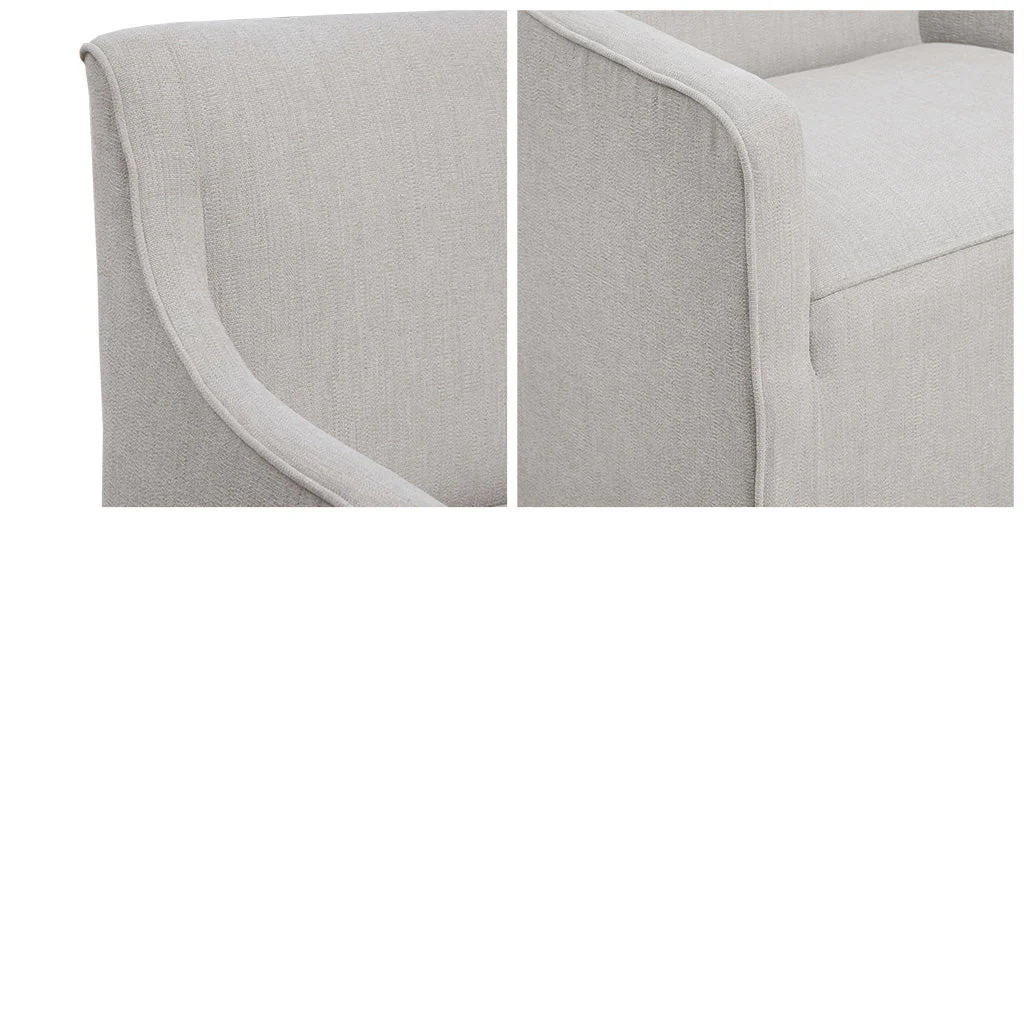 Upholstered Dining Chair with Casters and Padded Arms - Image 6