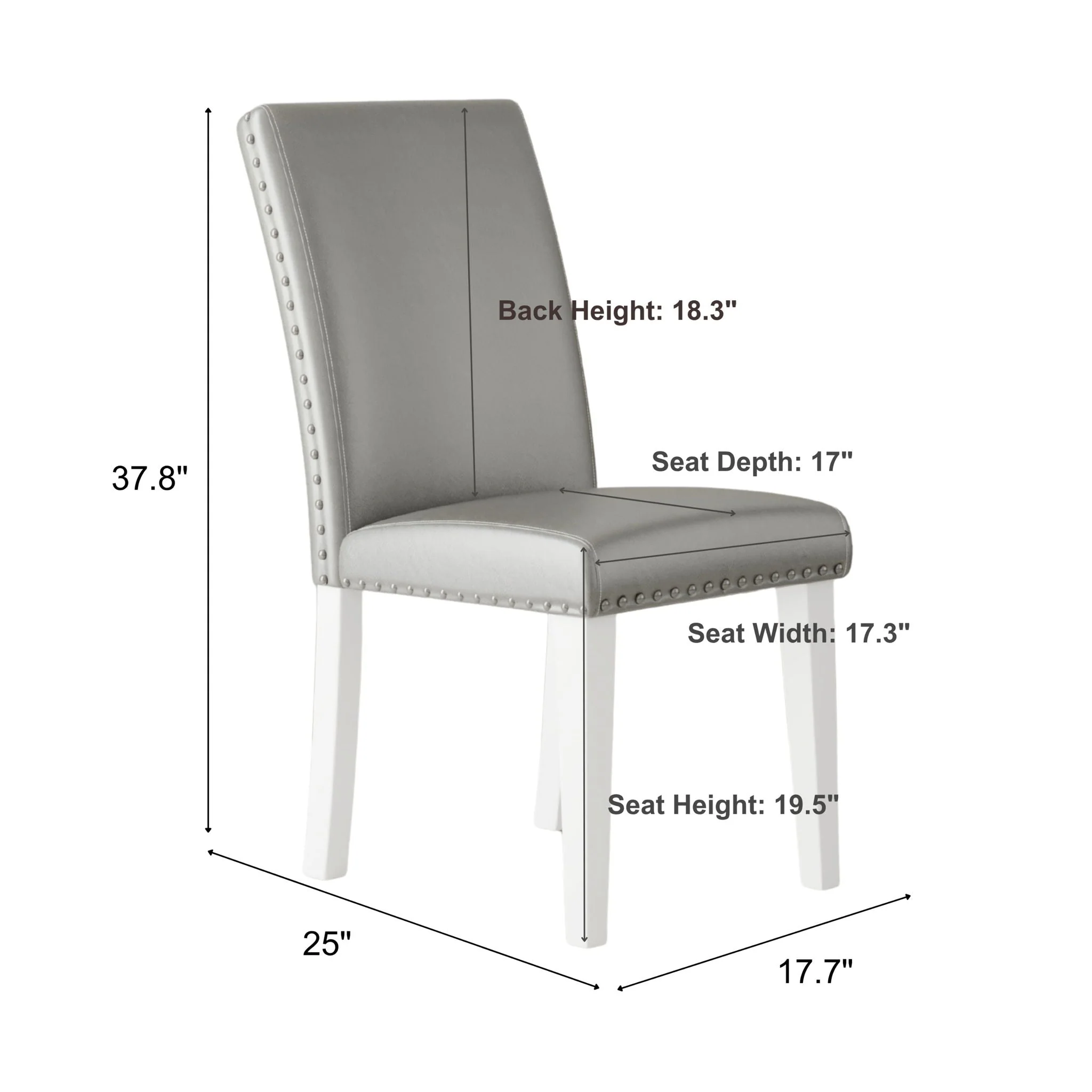 Upholstered Dining Chair With High Back Design (Set of 2) - Image 3