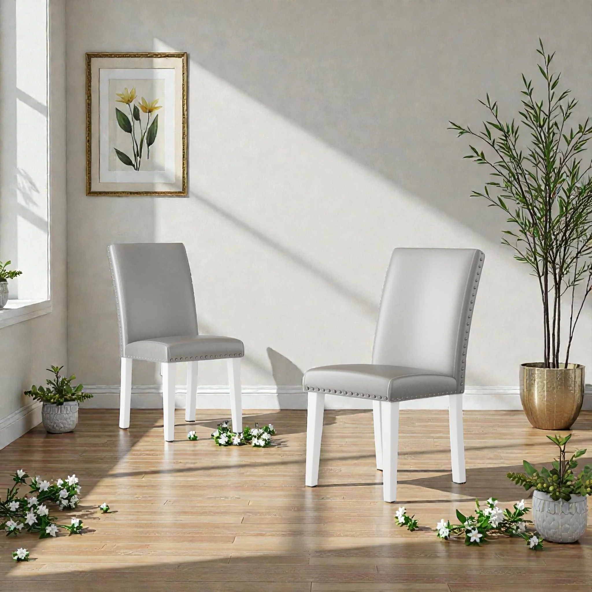 Upholstered Dining Chair With High Back Design (Set of 2) - Image 4