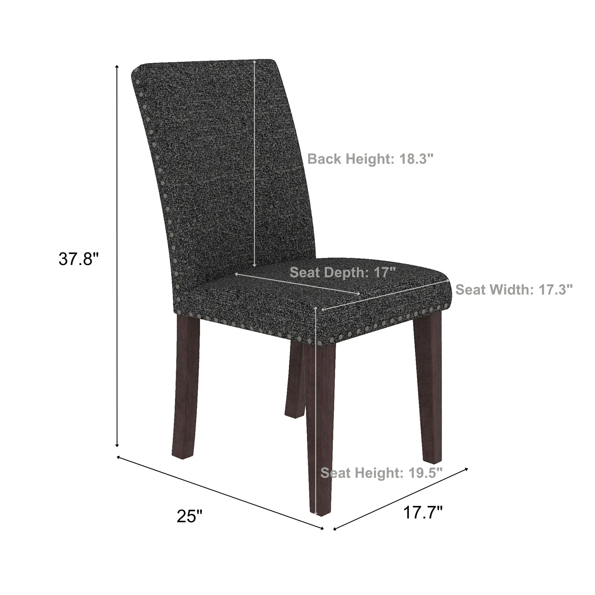 Upholstered Dining Chair With High Back Design (Set of 2) - Image 6