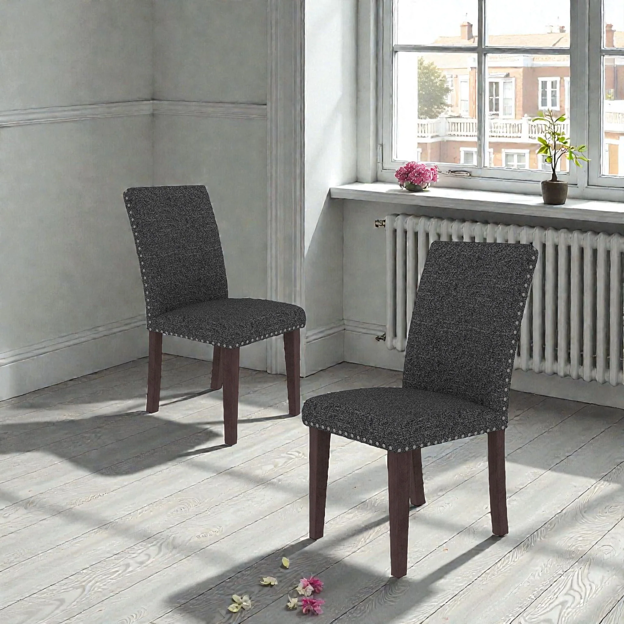 Upholstered Dining Chair With High Back Design (Set of 2) - Image 8