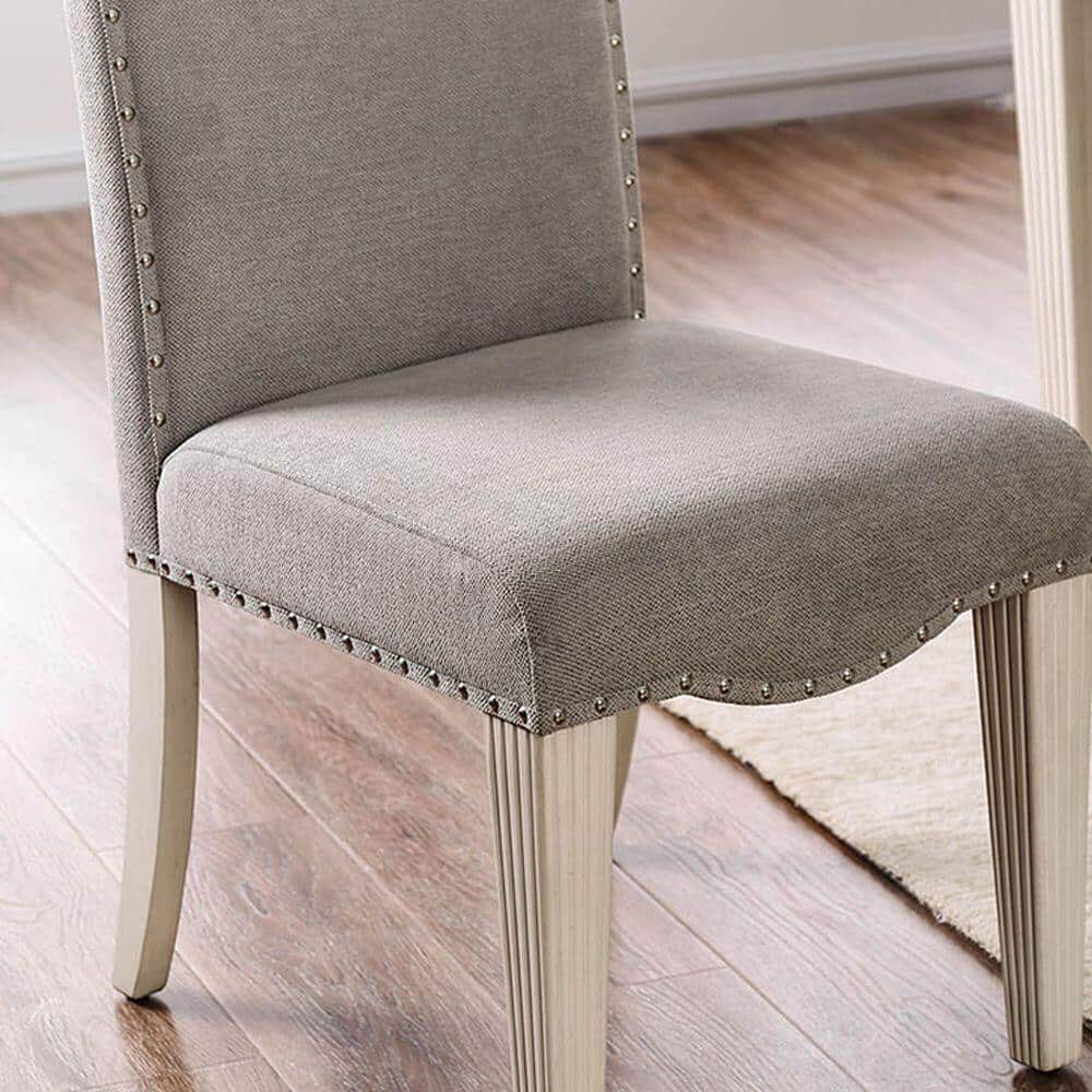 Upholstered Dining Chair with Nailhead Trim and Camel Back - Set of 2 - Image 5