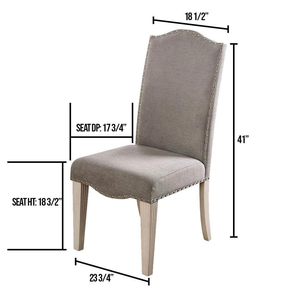 Upholstered Dining Chair with Nailhead Trim and Camel Back - Set of 2 - Image 8