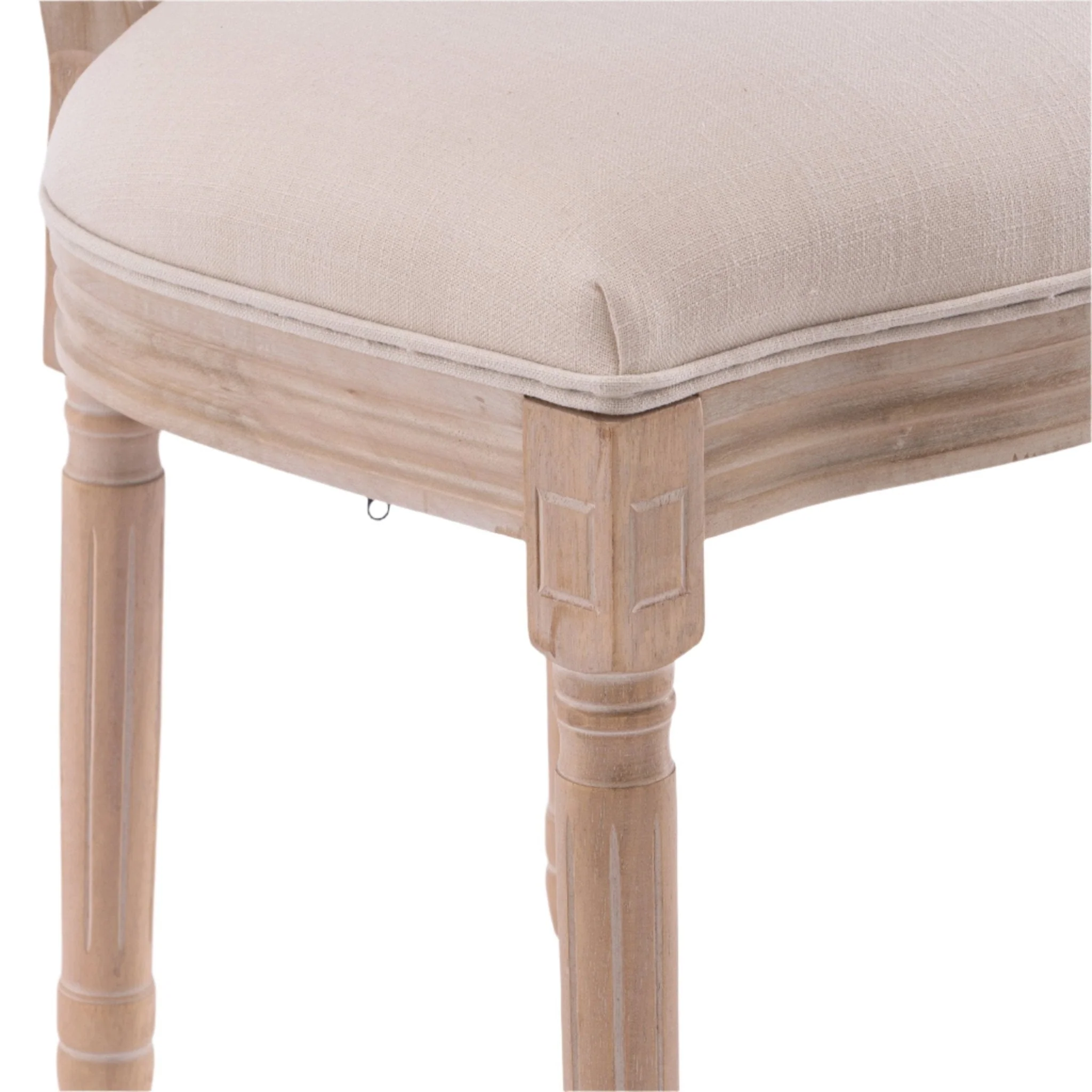 Upholstered Dining Chair with Oval Back and Solid Wood Frame Set of 2 - Image 10