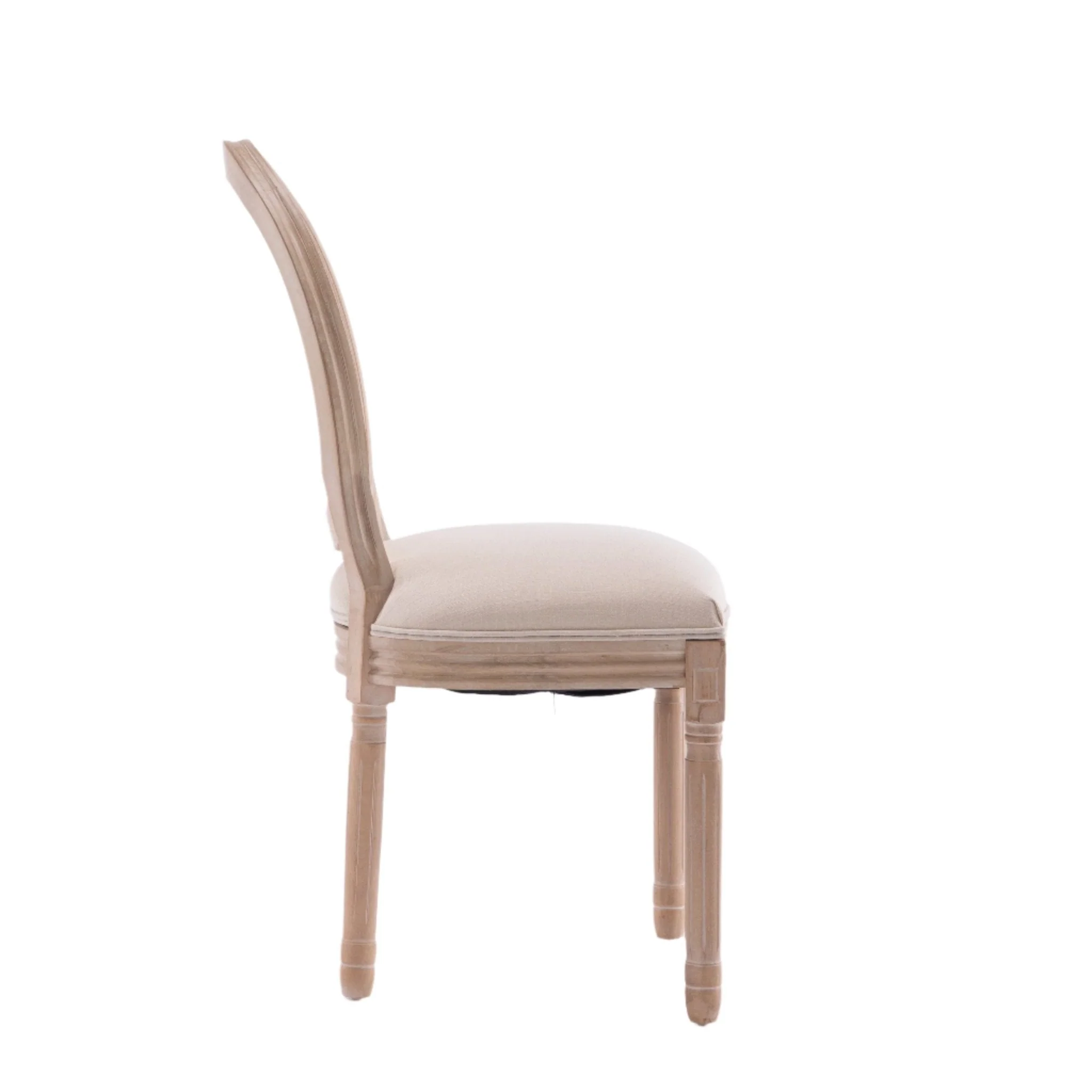 Upholstered Dining Chair with Oval Back and Solid Wood Frame Set of 2 - Image 4