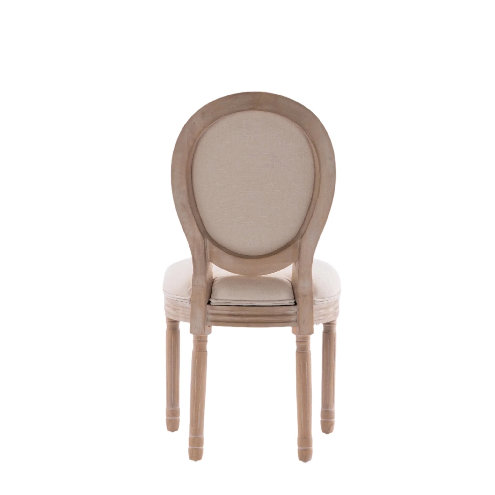 Upholstered Dining Chair with Oval Back and Solid Wood Frame Set of 2 - Image 5