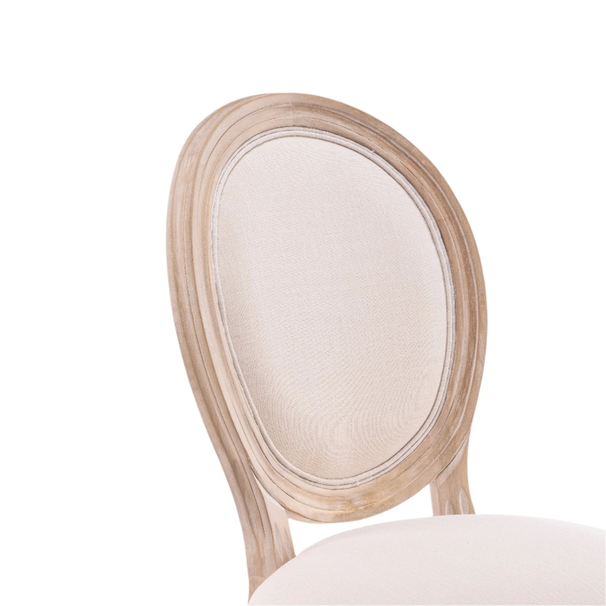 Upholstered Dining Chair with Oval Back and Solid Wood Frame Set of 2 - Image 6