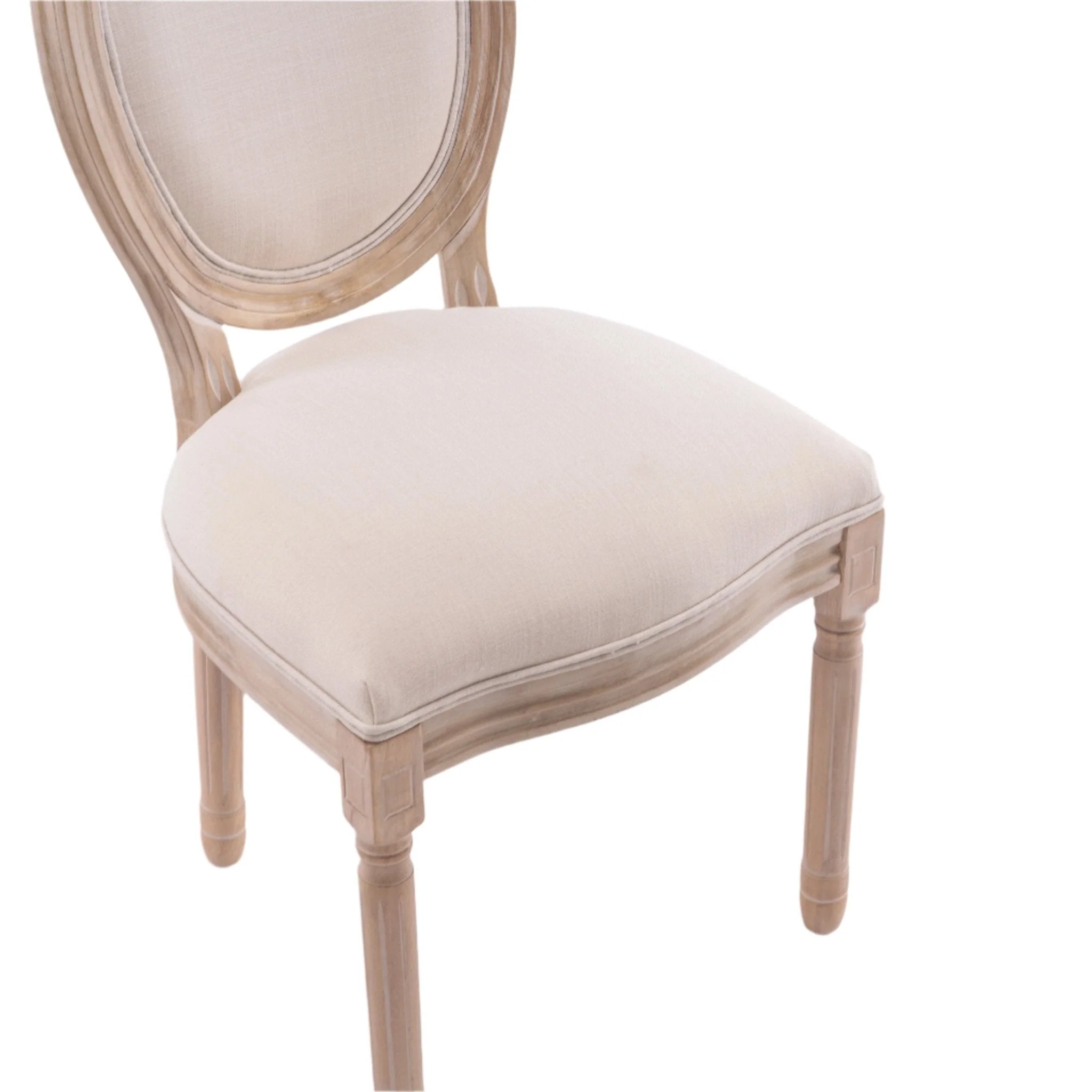 Upholstered Dining Chair with Oval Back and Solid Wood Frame Set of 2 - Image 7