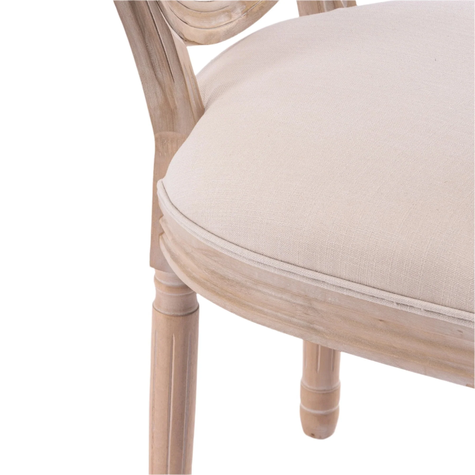 Upholstered Dining Chair with Oval Back and Solid Wood Frame Set of 2 - Image 8