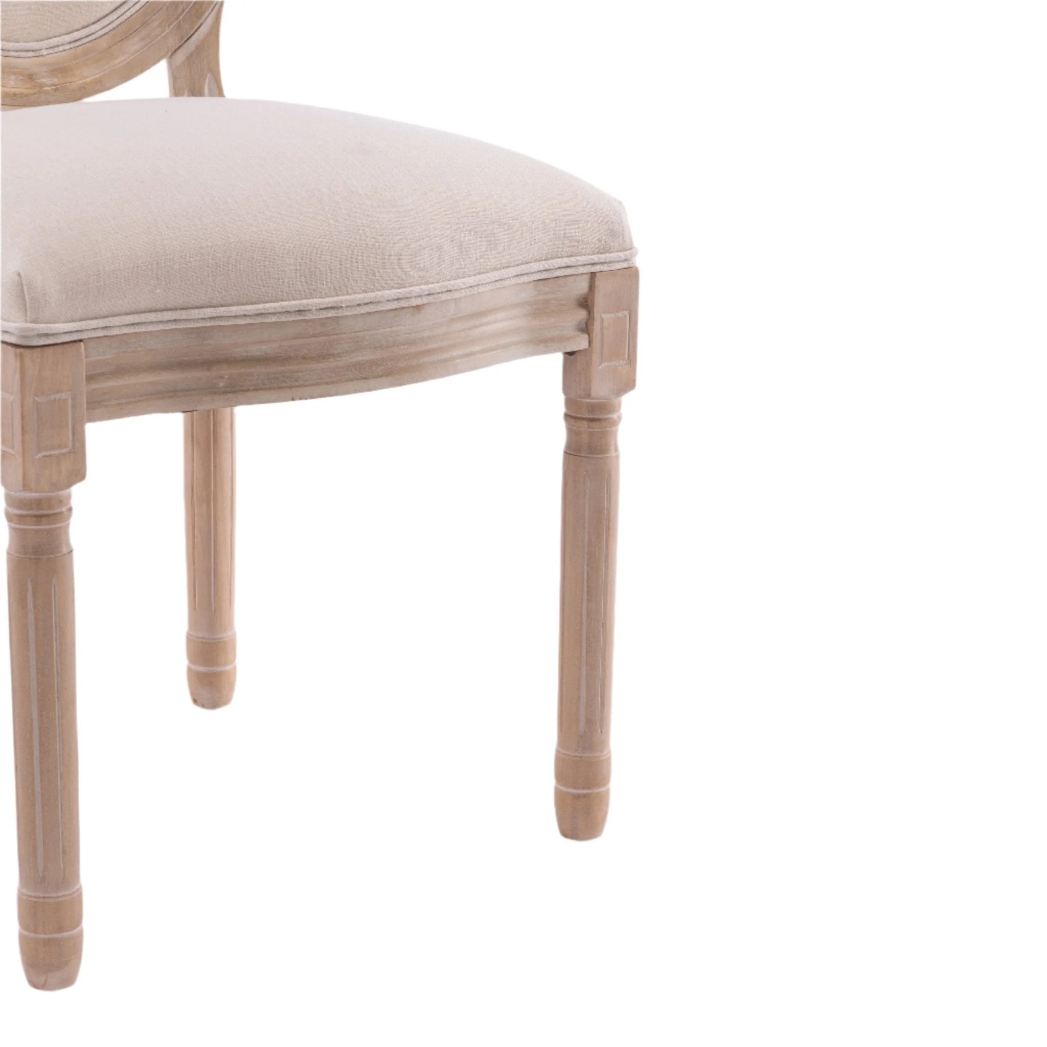 Upholstered Dining Chair with Oval Back and Solid Wood Frame Set of 2 - Image 9
