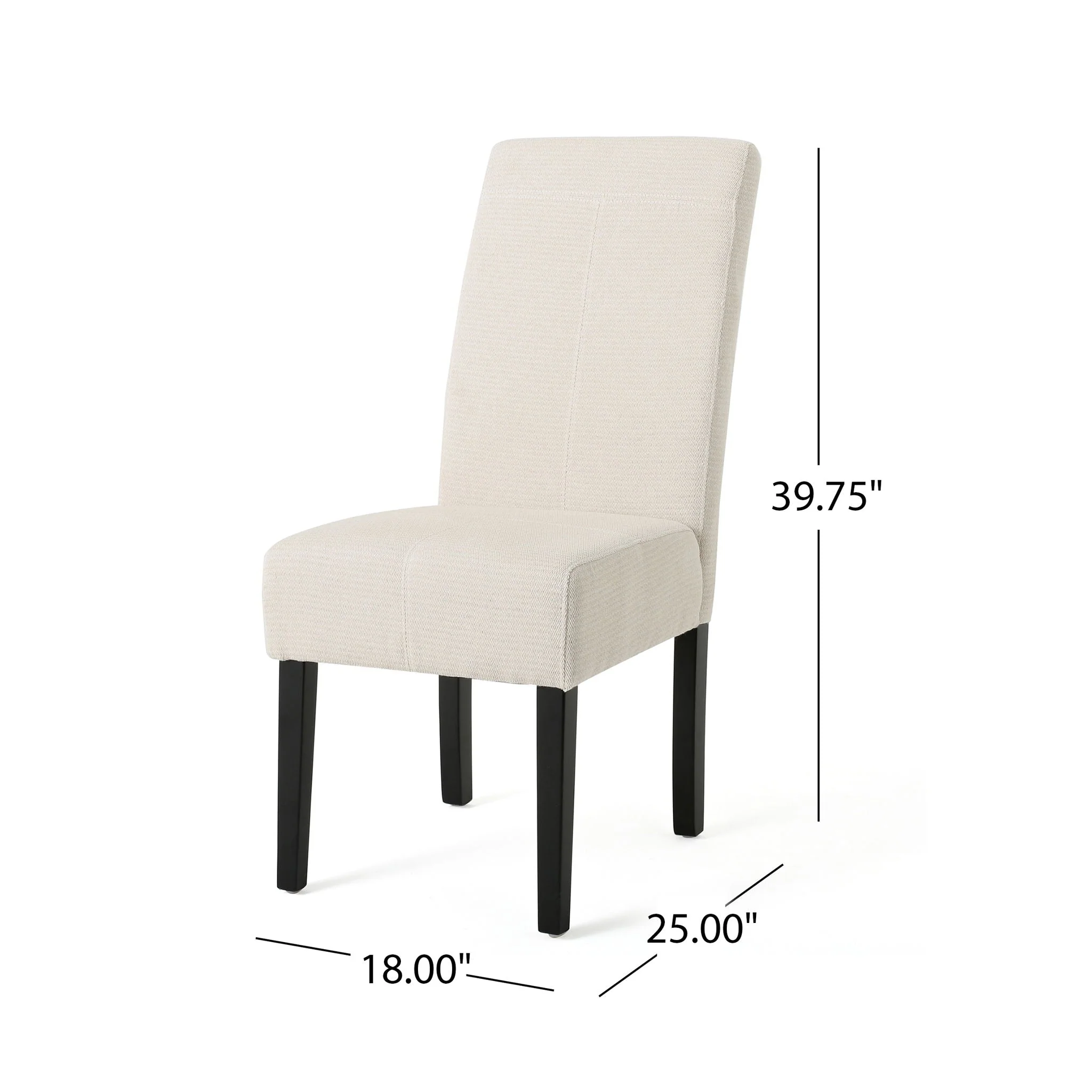 Upholstered Dining Chairs, Modern Fabric Dining Room Chair (Set of 2) - Beige - Image 4