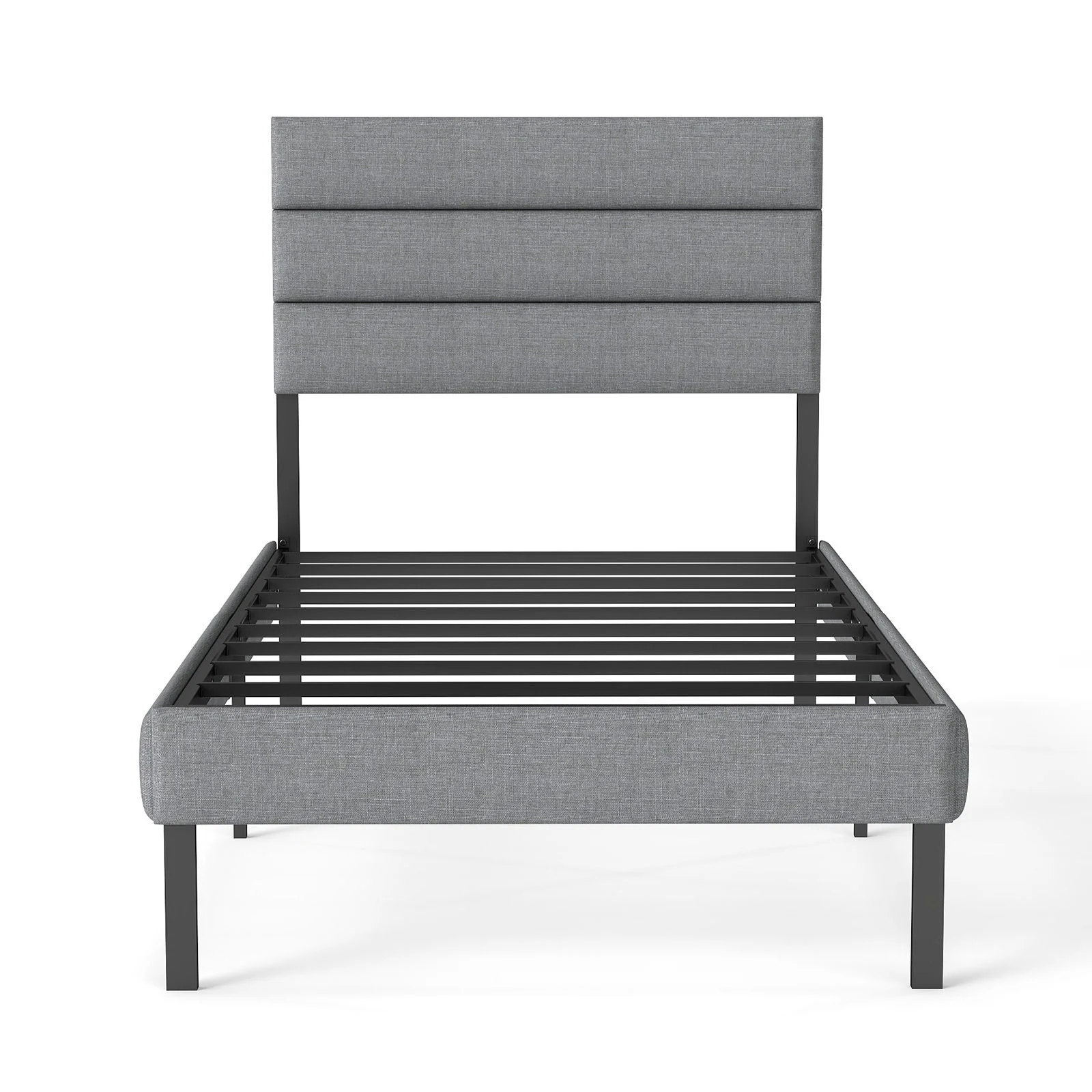 Upholstered Platform Bed Frame With Headboard, No Box Spring Needed, Underbed Storage - Image 3