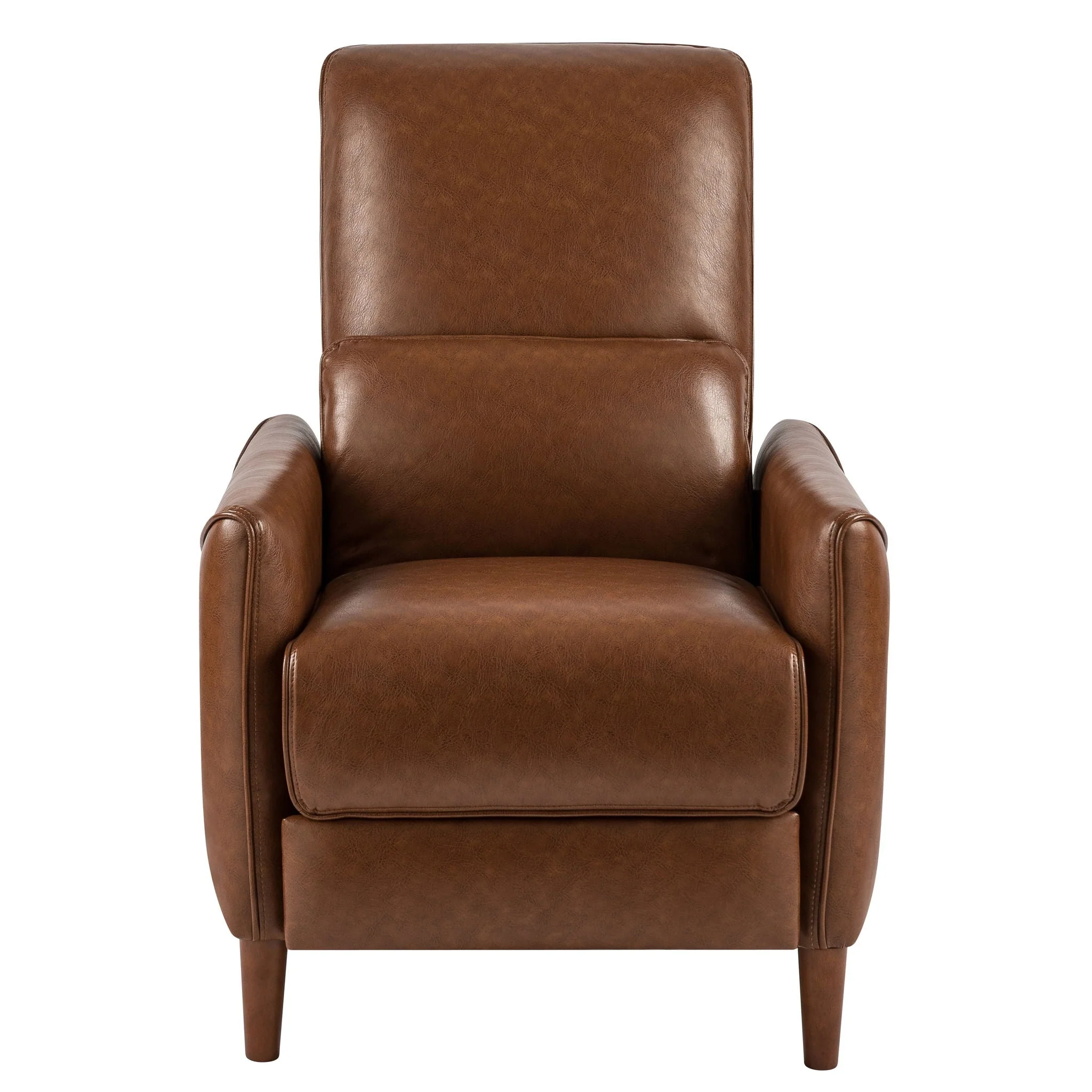 Upholstered Push Recliner Chair With Rubber Wood Legs For Living Room - Image 2