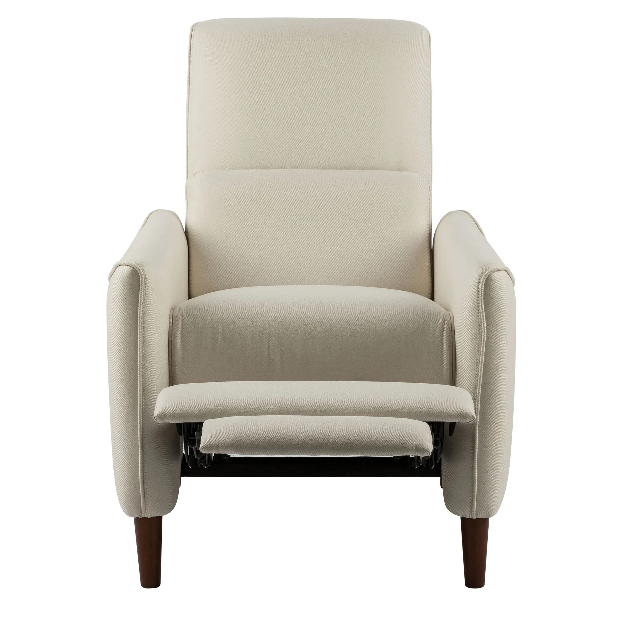 Upholstered Push Recliner Chair With Rubber Wood Legs For Living Room - Image 6