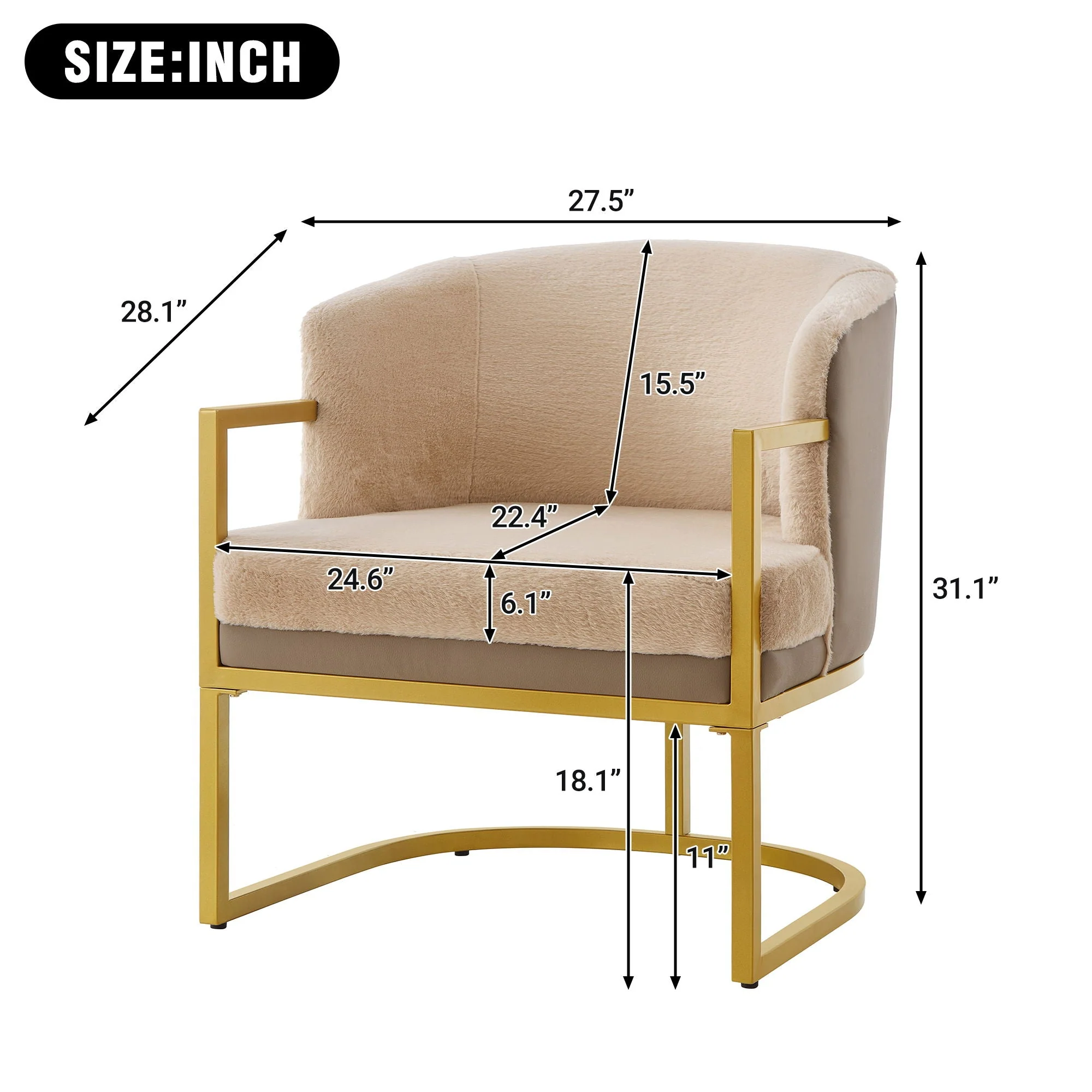Upholstered Reading Accent Armchair for Living Room - Image 6