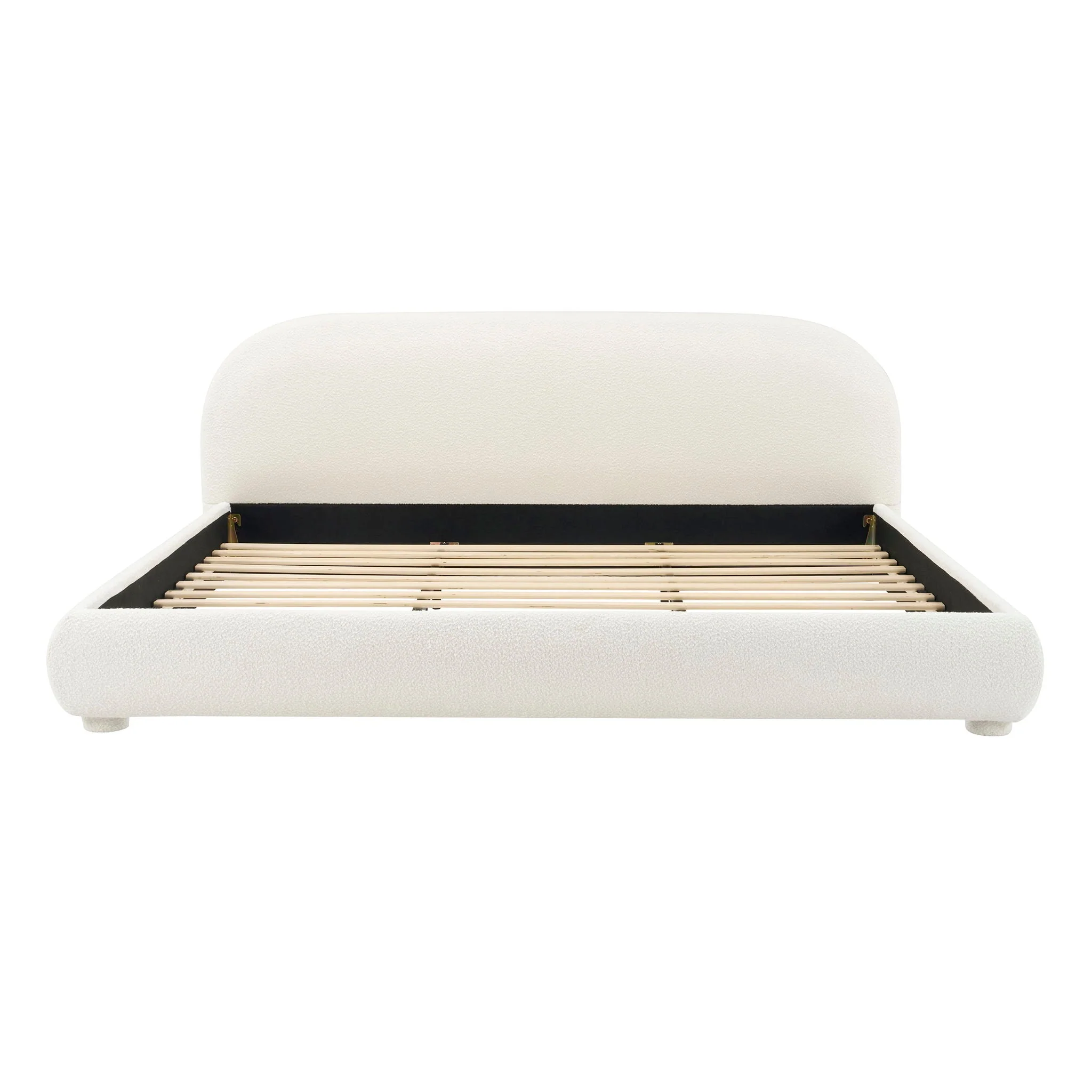 Upholstered Simple Modern Bedroom Bed With Curved Headboard - Image 2