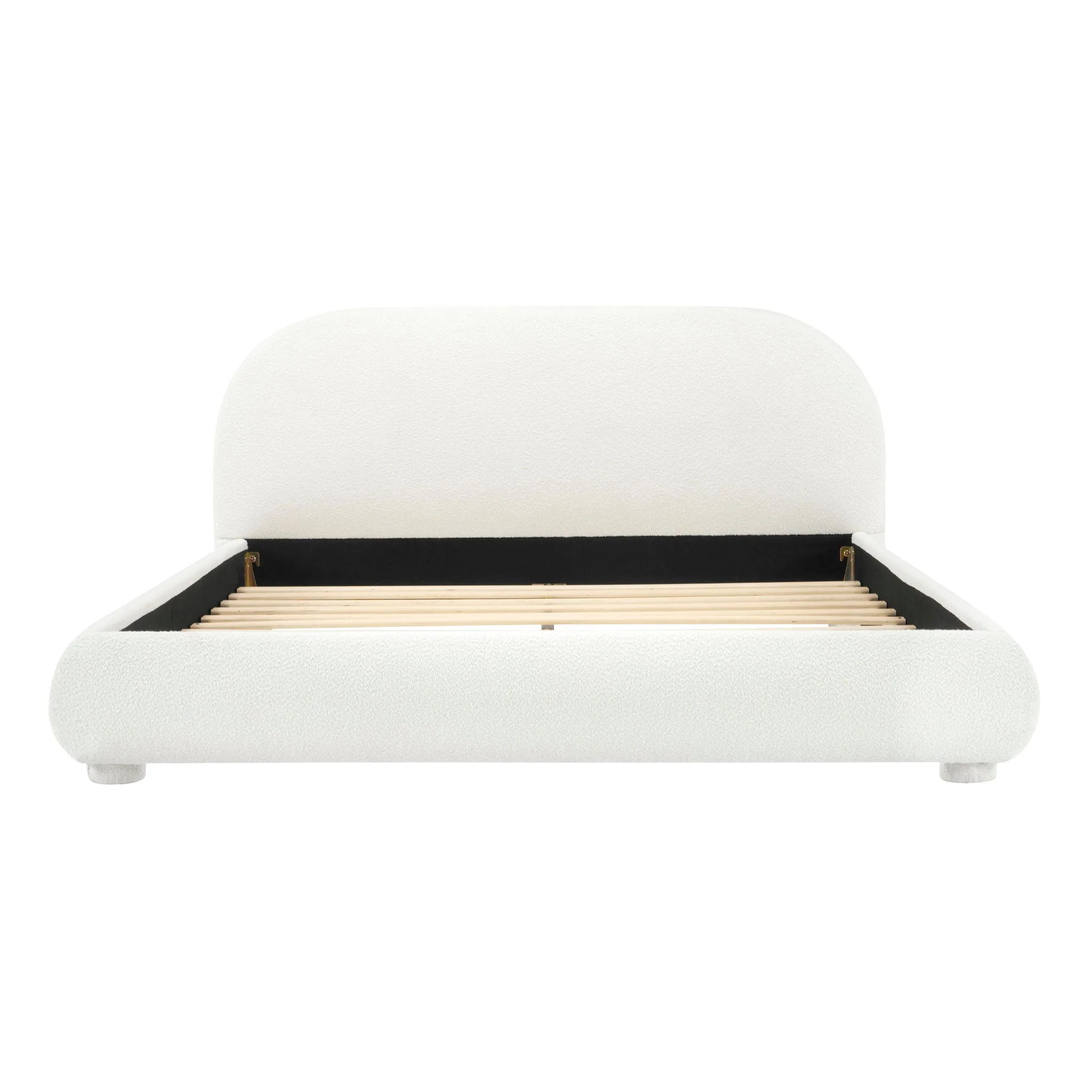 Upholstered Simple Modern Bedroom Bed With Curved Headboard - Image 3