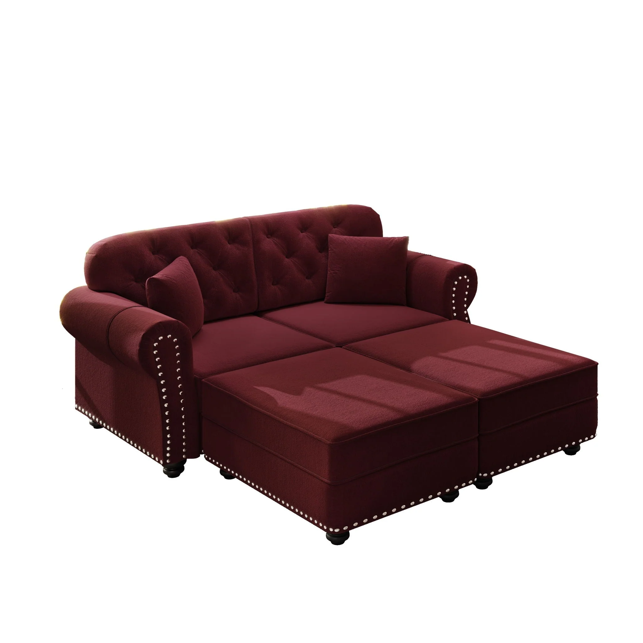 Upholstered Sofa Set With Nailhead Trim And Rolled Armrests, Includes Pillows - Image 14