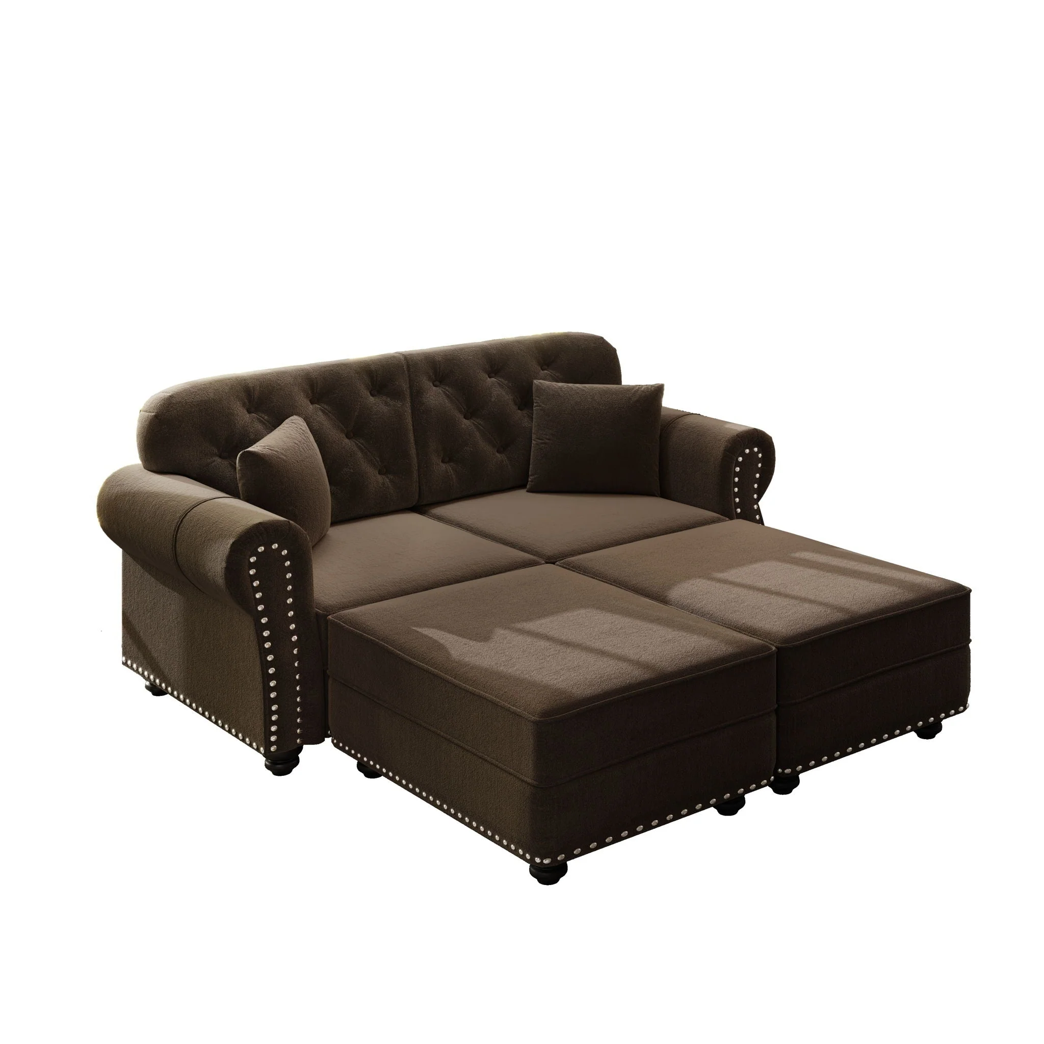 Upholstered Sofa Set With Nailhead Trim And Rolled Armrests, Includes Pillows - Image 16