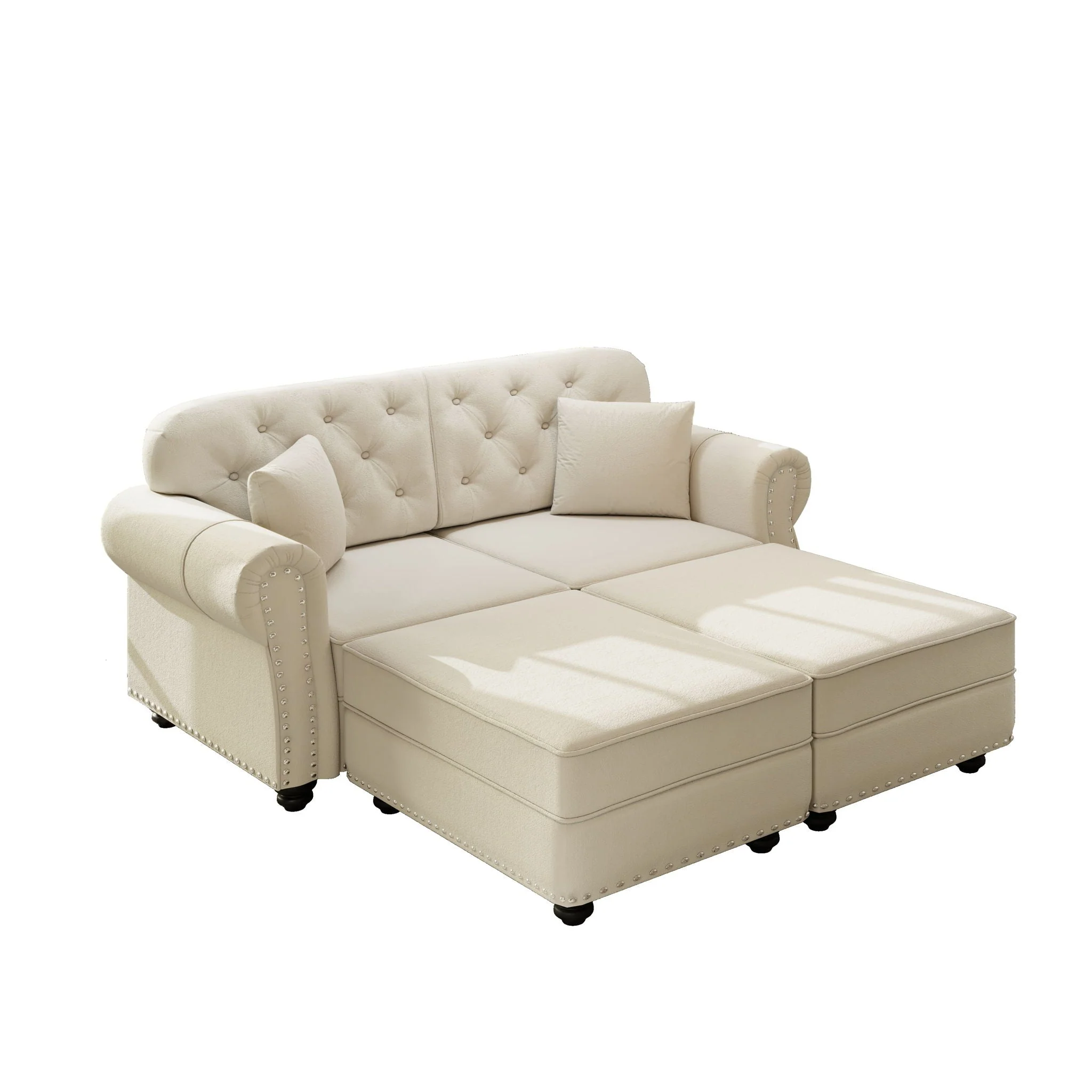 Upholstered Sofa Set With Nailhead Trim And Rolled Armrests, Includes Pillows - Image 17