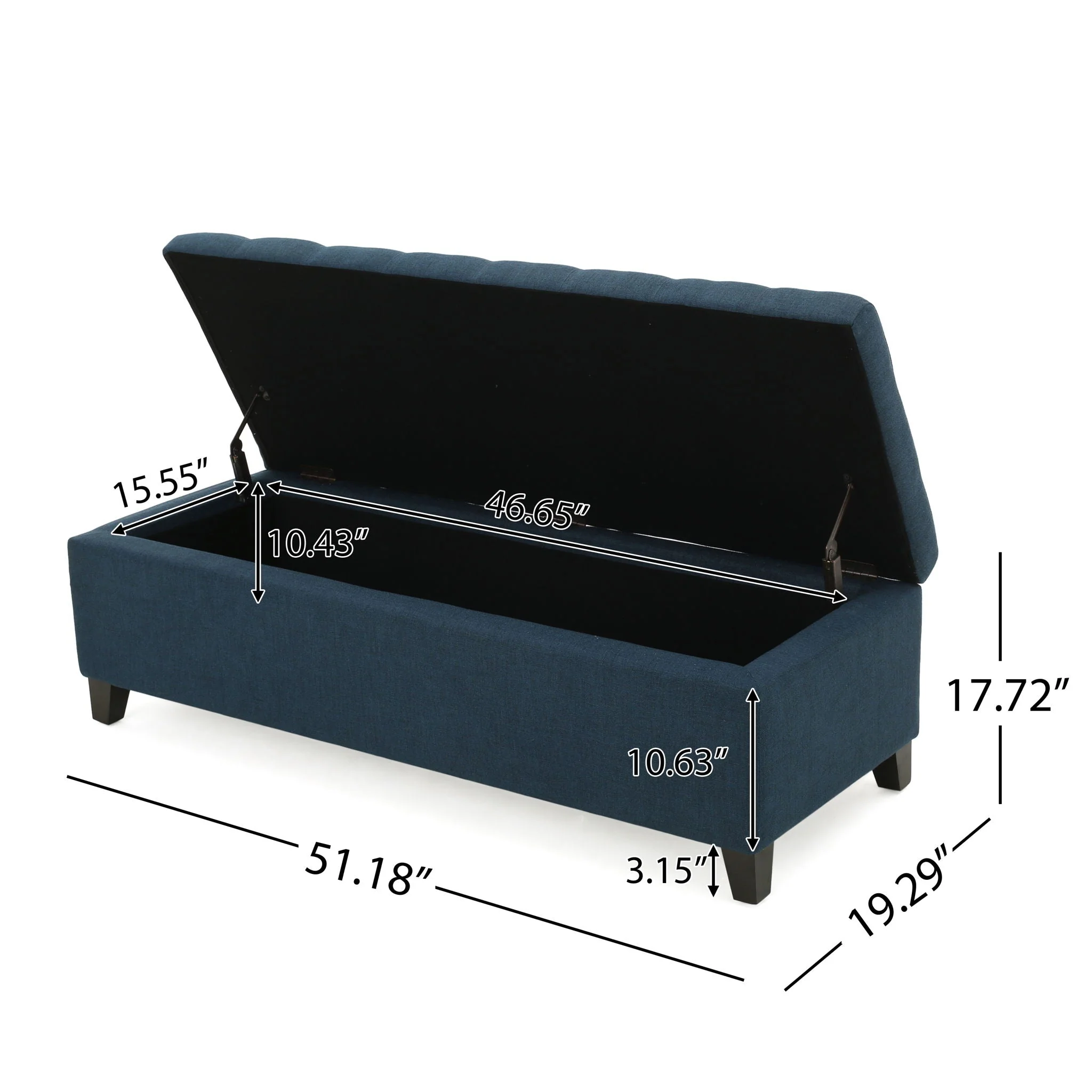 Upholstered Storage Ottoman Bench, Foot Rest For Bedroom - Image 6