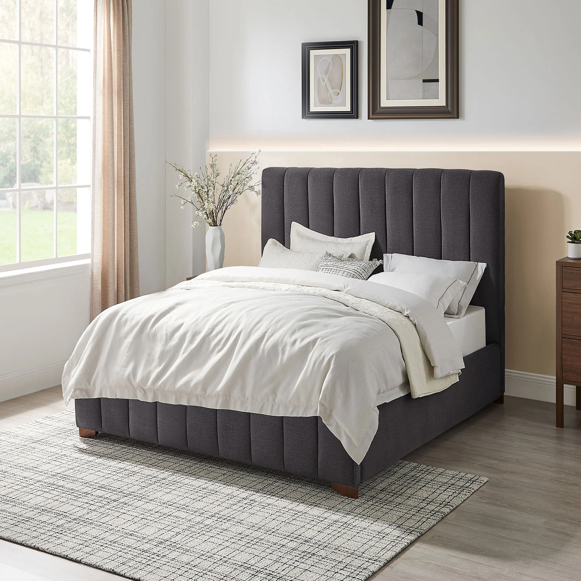 Upholstered Wingback Bed - Image 5