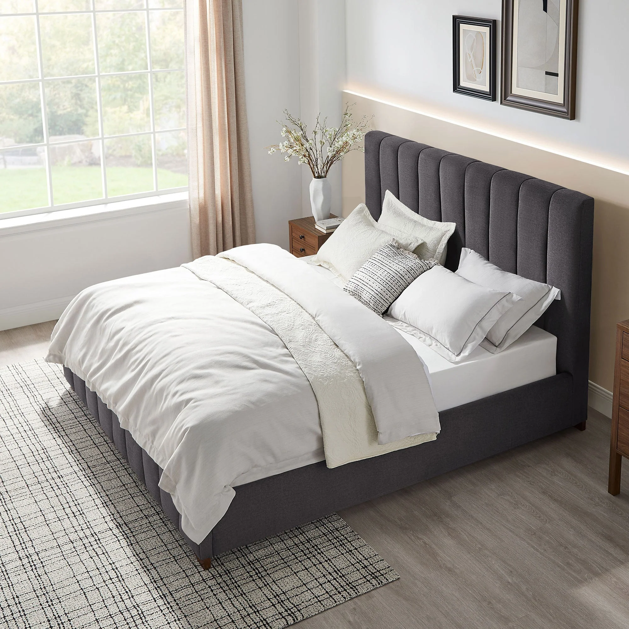 Upholstered Wingback Bed - Image 6