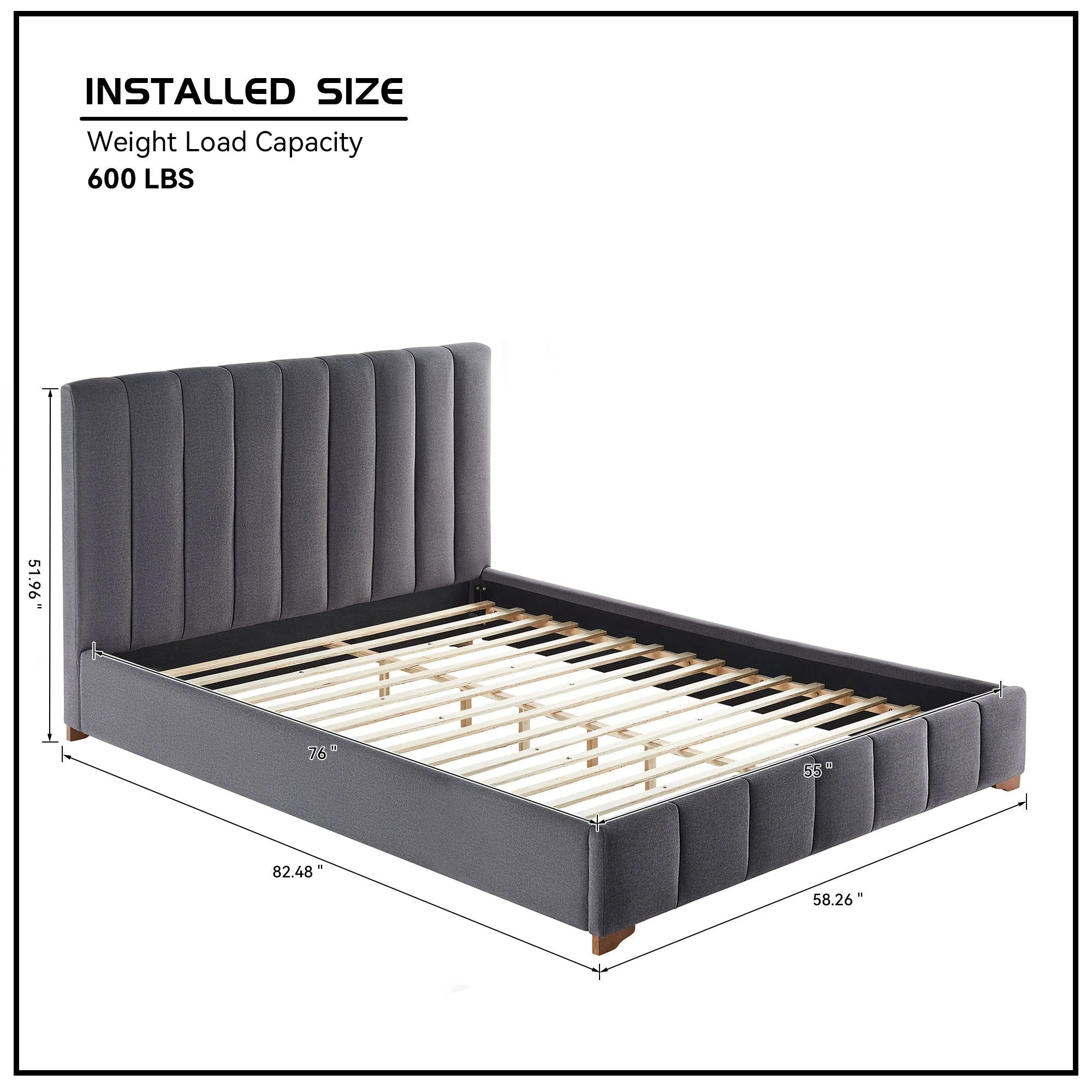 Upholstered Wingback Bed - Image 8