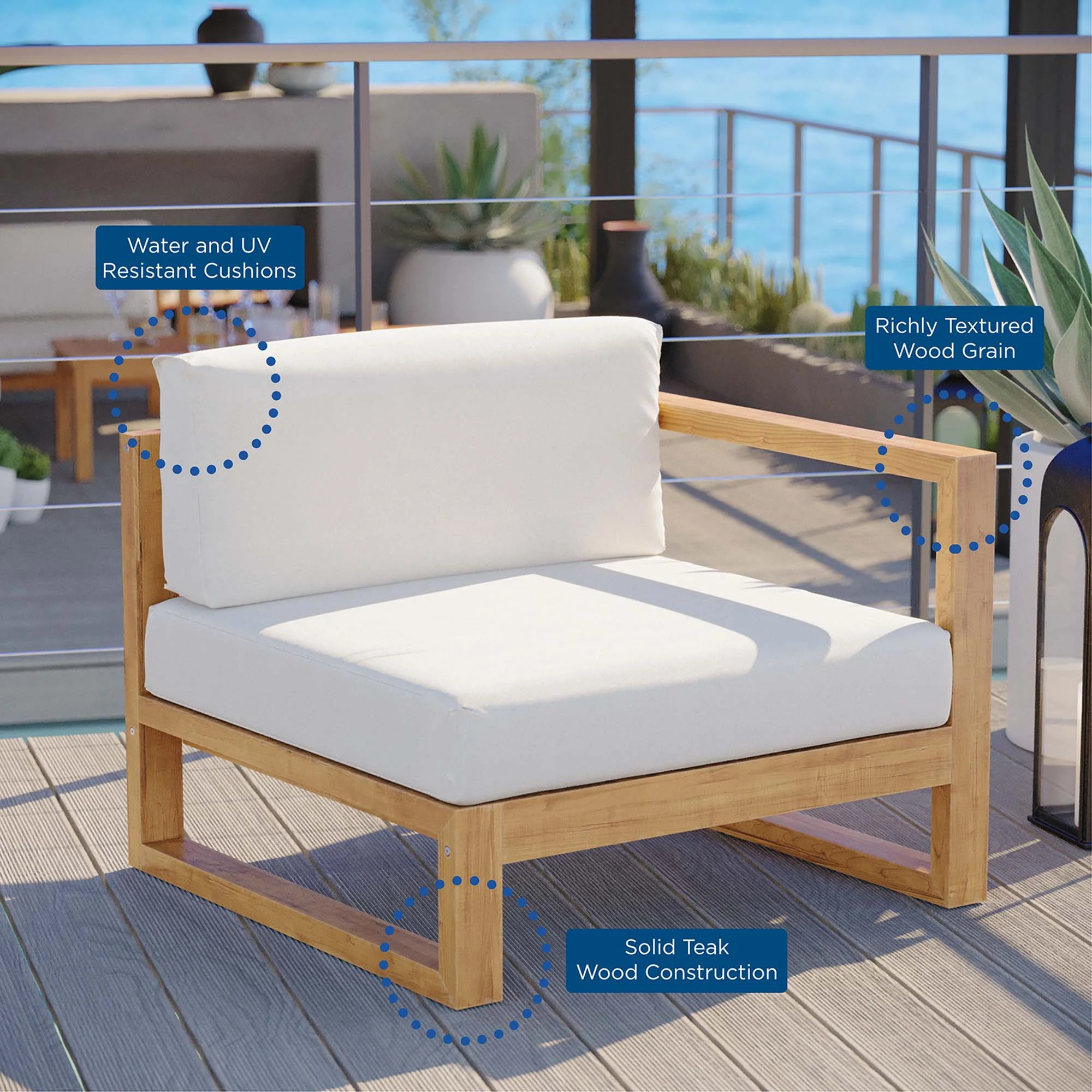 Upland Outdoor Patio Right-Arm Chair by Modway - Image 7