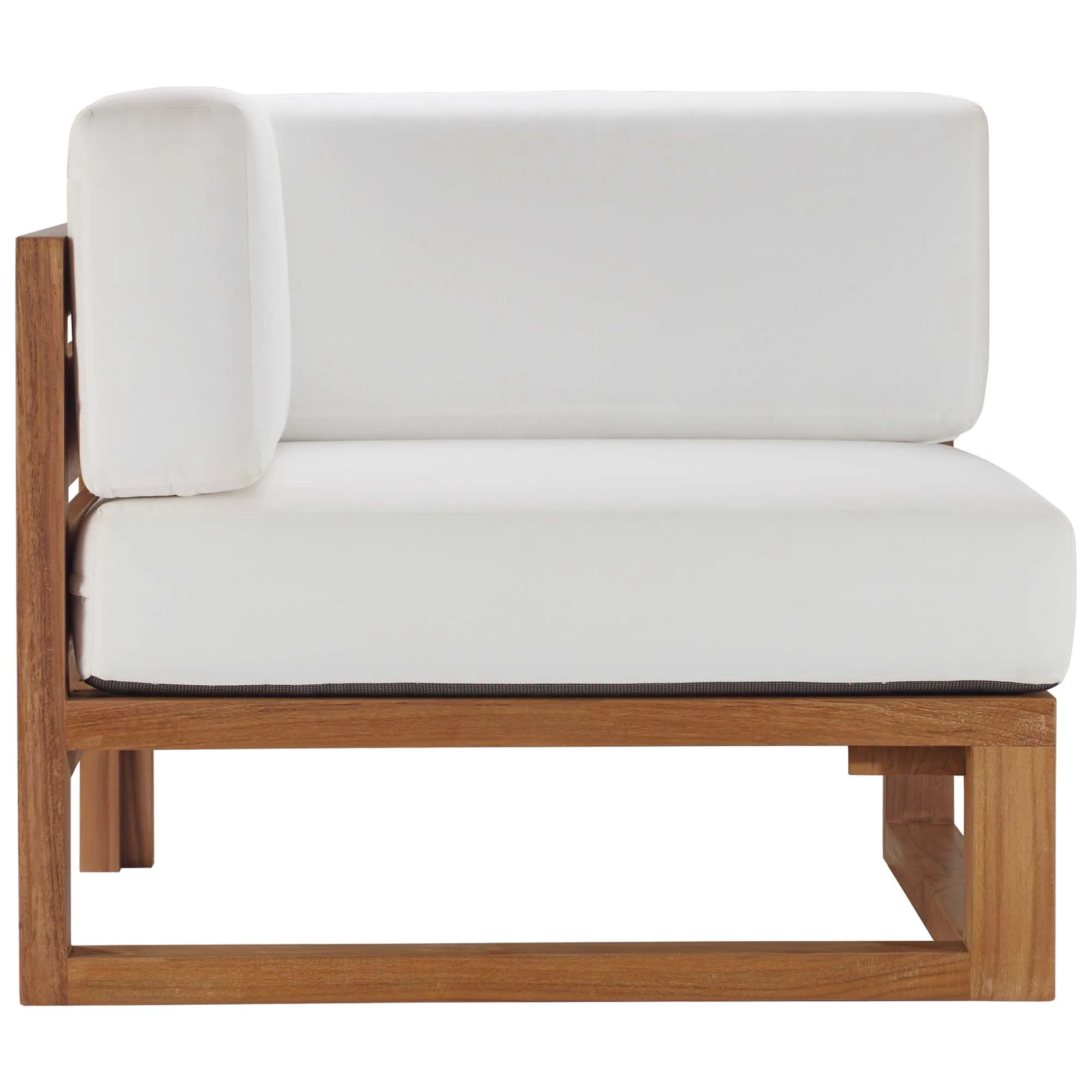 Upland Outdoor Patio Teak Wood Corner Chair by Modway - Image 2