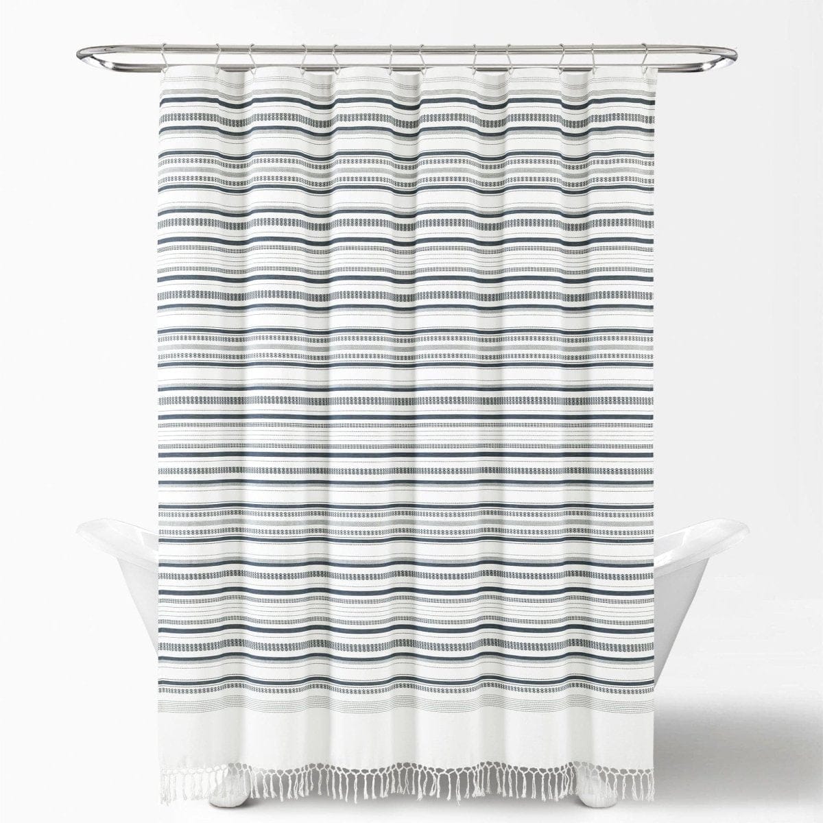 Urban Woven Yarn Dyed Recycled Cotton Blend Shower Curtain - Image 3