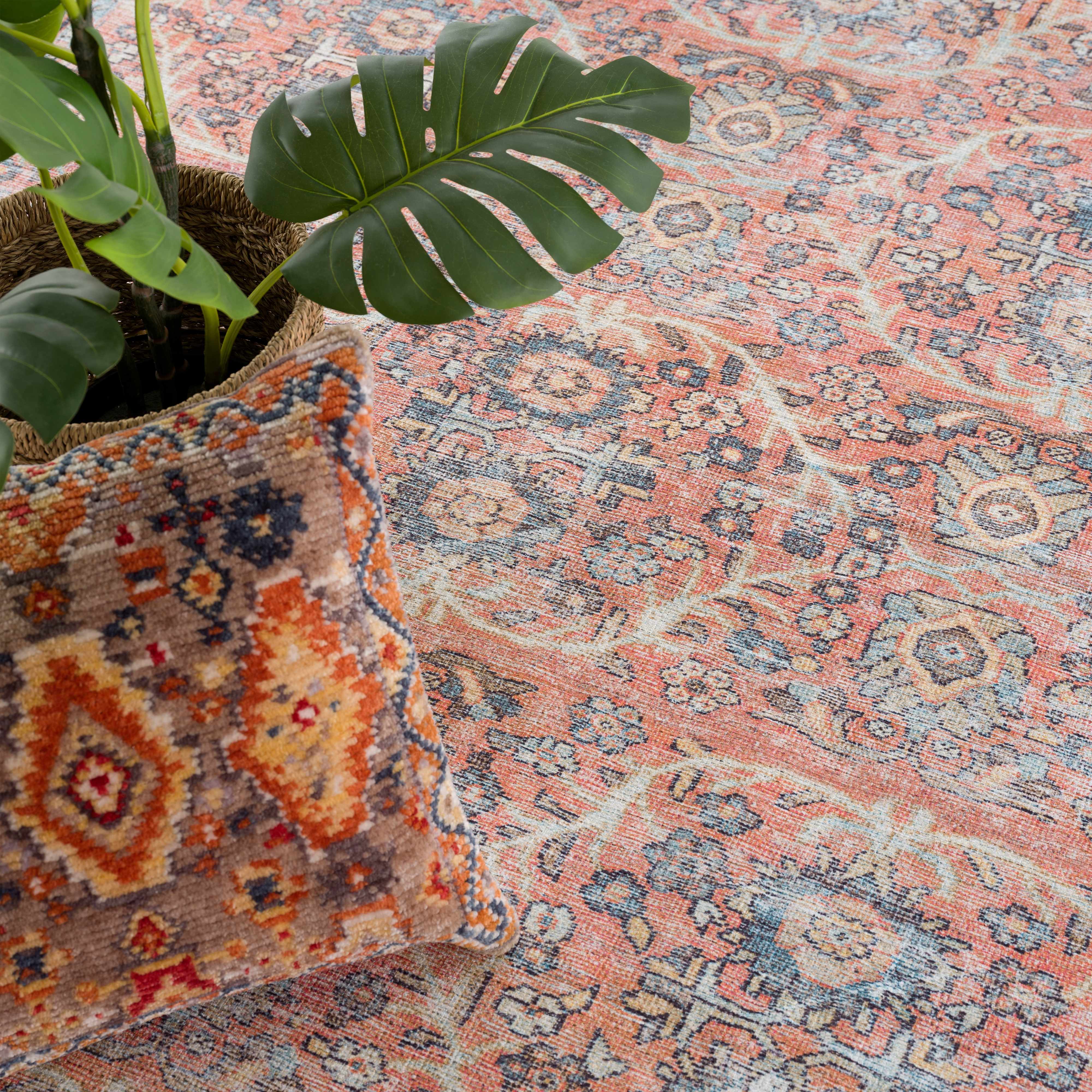 Urpi Rose & Blue Washable Area Rug - Clearance - Image 12