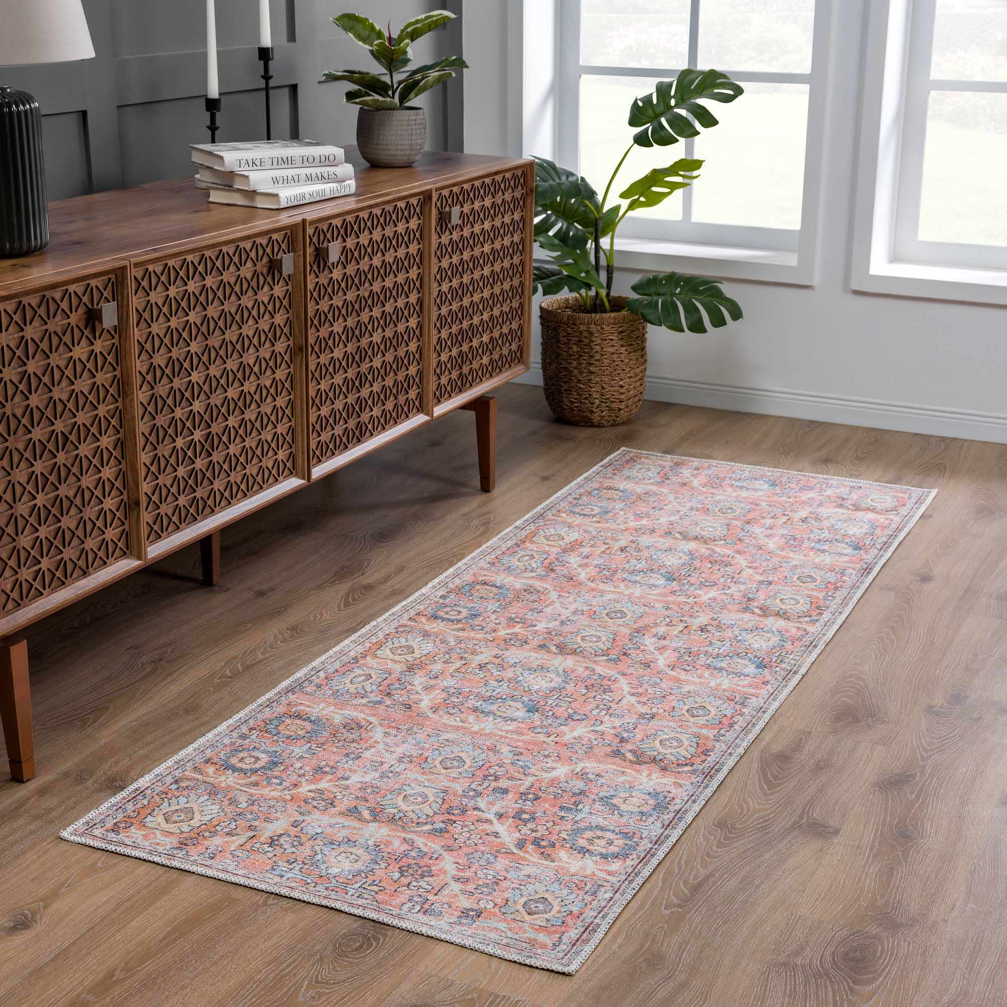 Urpi Rose & Blue Washable Area Rug - Clearance - Image 4