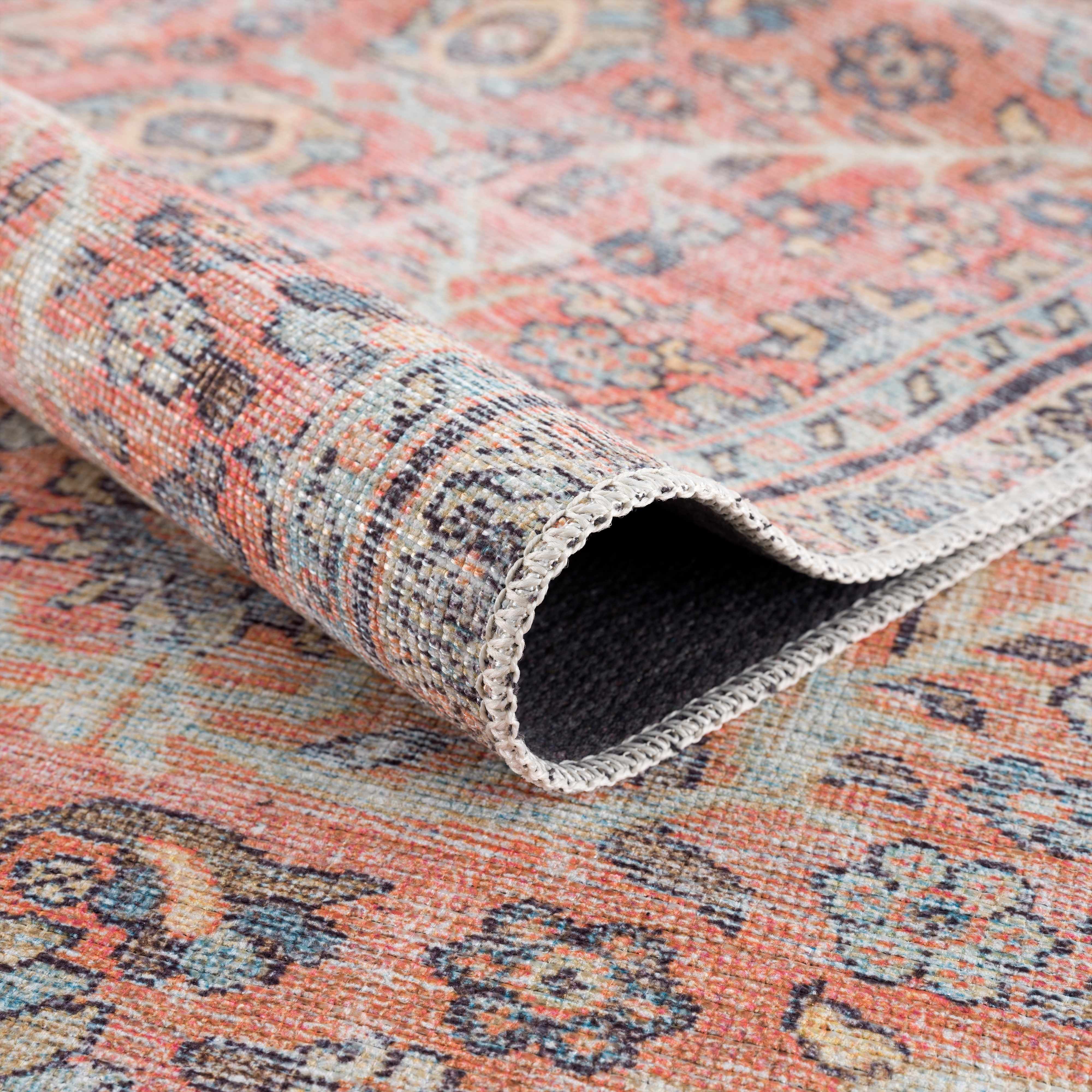 Urpi Rose & Blue Washable Area Rug - Clearance - Image 6