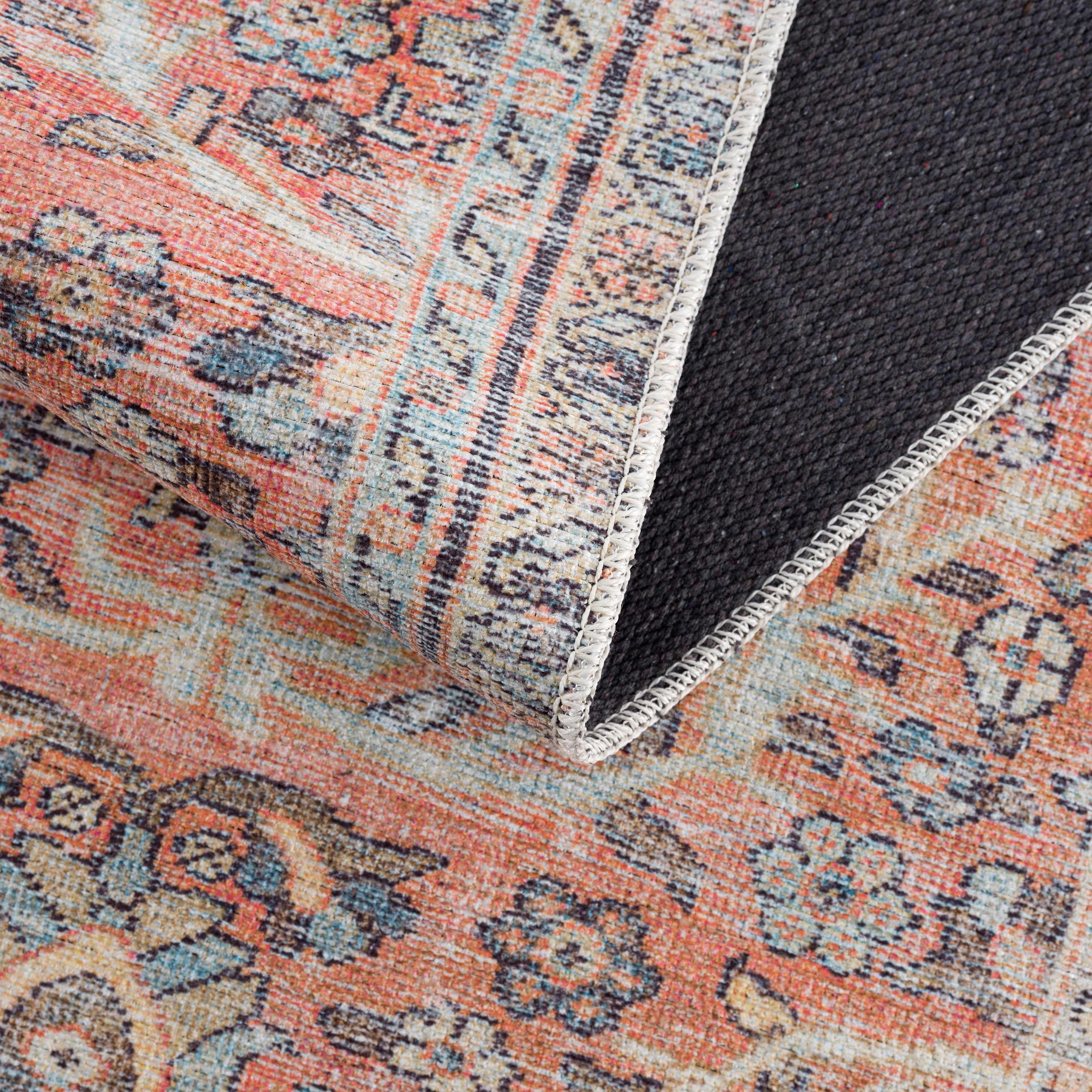 Urpi Rose & Blue Washable Area Rug - Clearance - Image 7