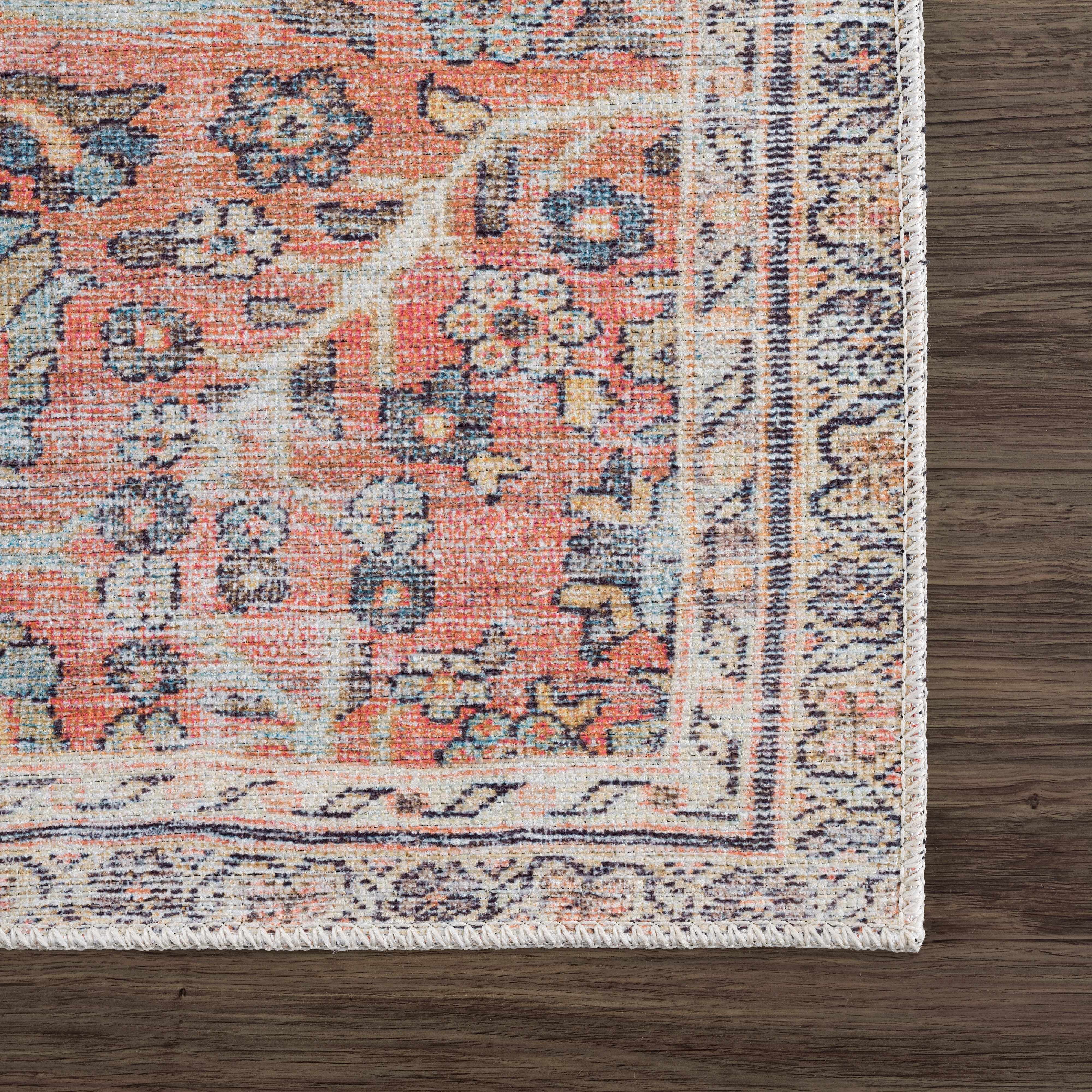 Urpi Rose & Blue Washable Area Rug - Clearance - Image 8
