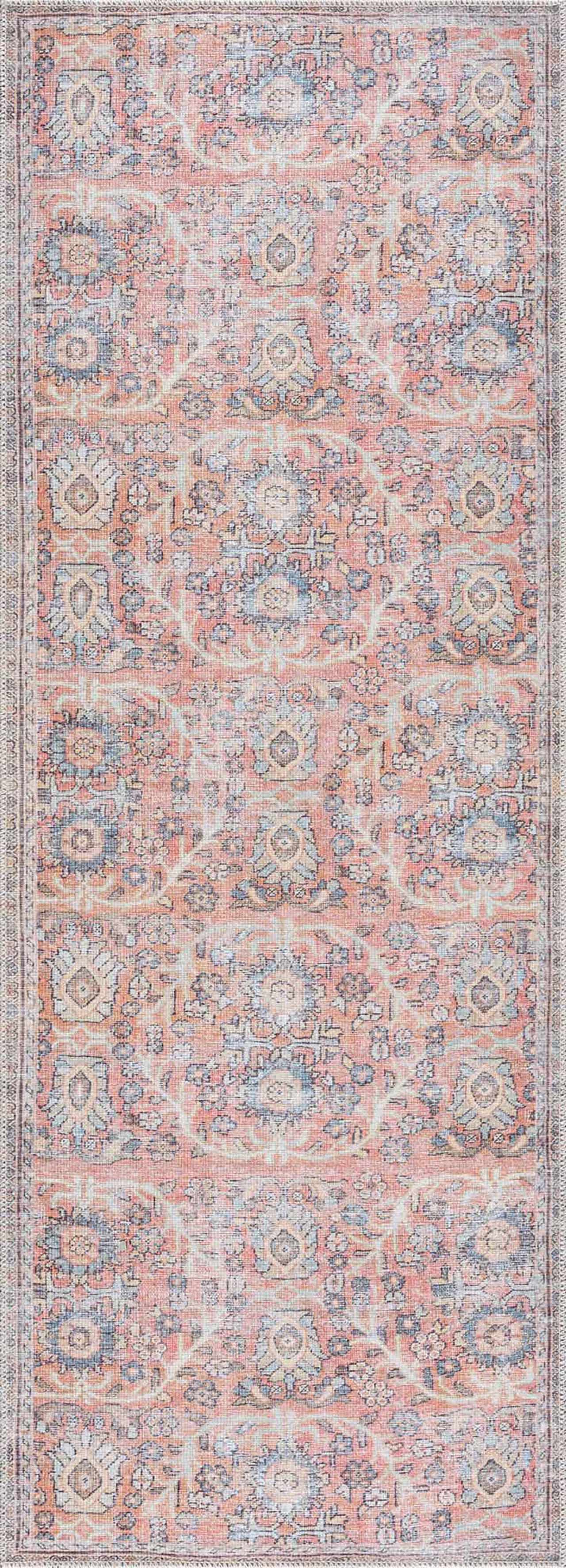Urpi Rose & Blue Washable Area Rug - Clearance - Image 9