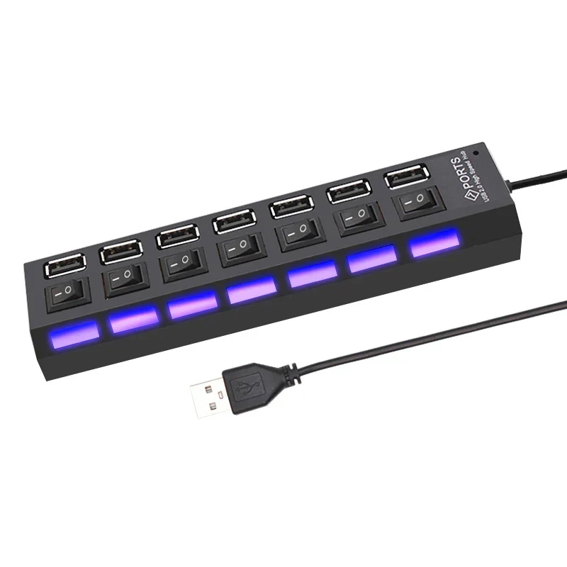 USB 2.0 Hub 7 Port with Switch Powered USB Splitter for PC Laptop - Image 3