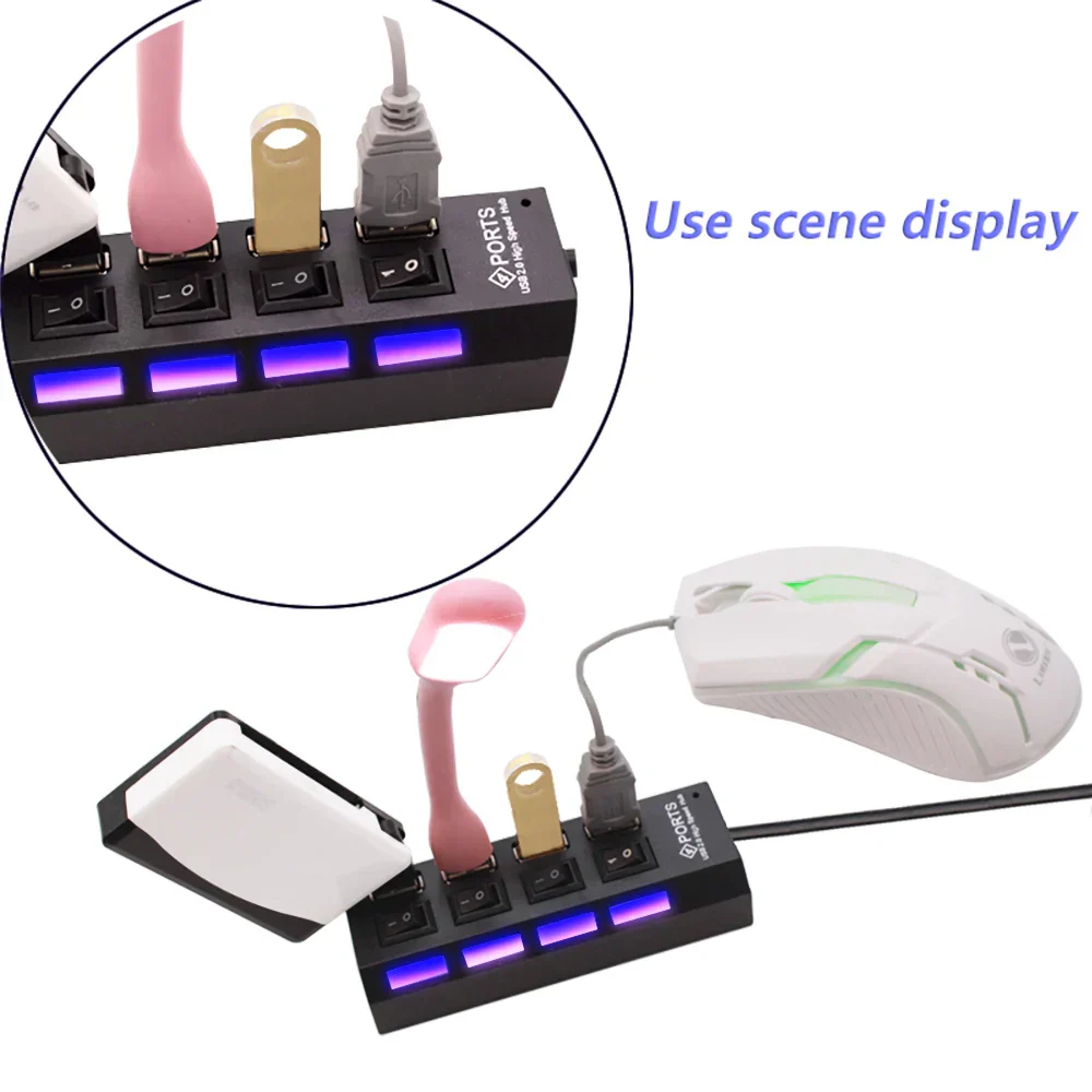 USB 2.0 Hub 7 Port with Switch Powered USB Splitter for PC Laptop - Image 5