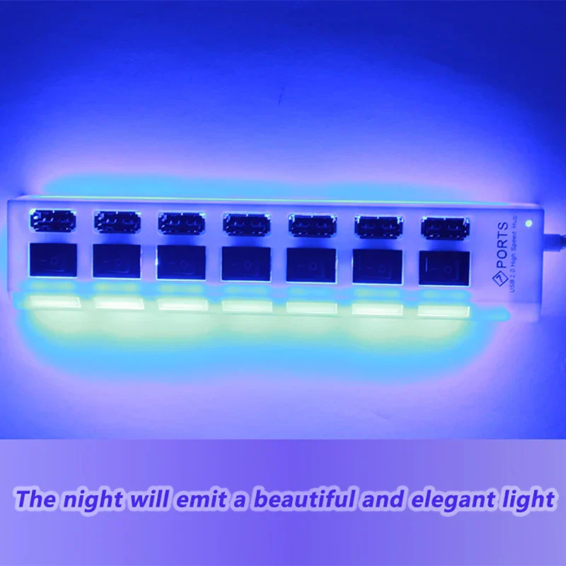 USB 2.0 Hub 7 Port with Switch Powered USB Splitter for PC Laptop - Image 6