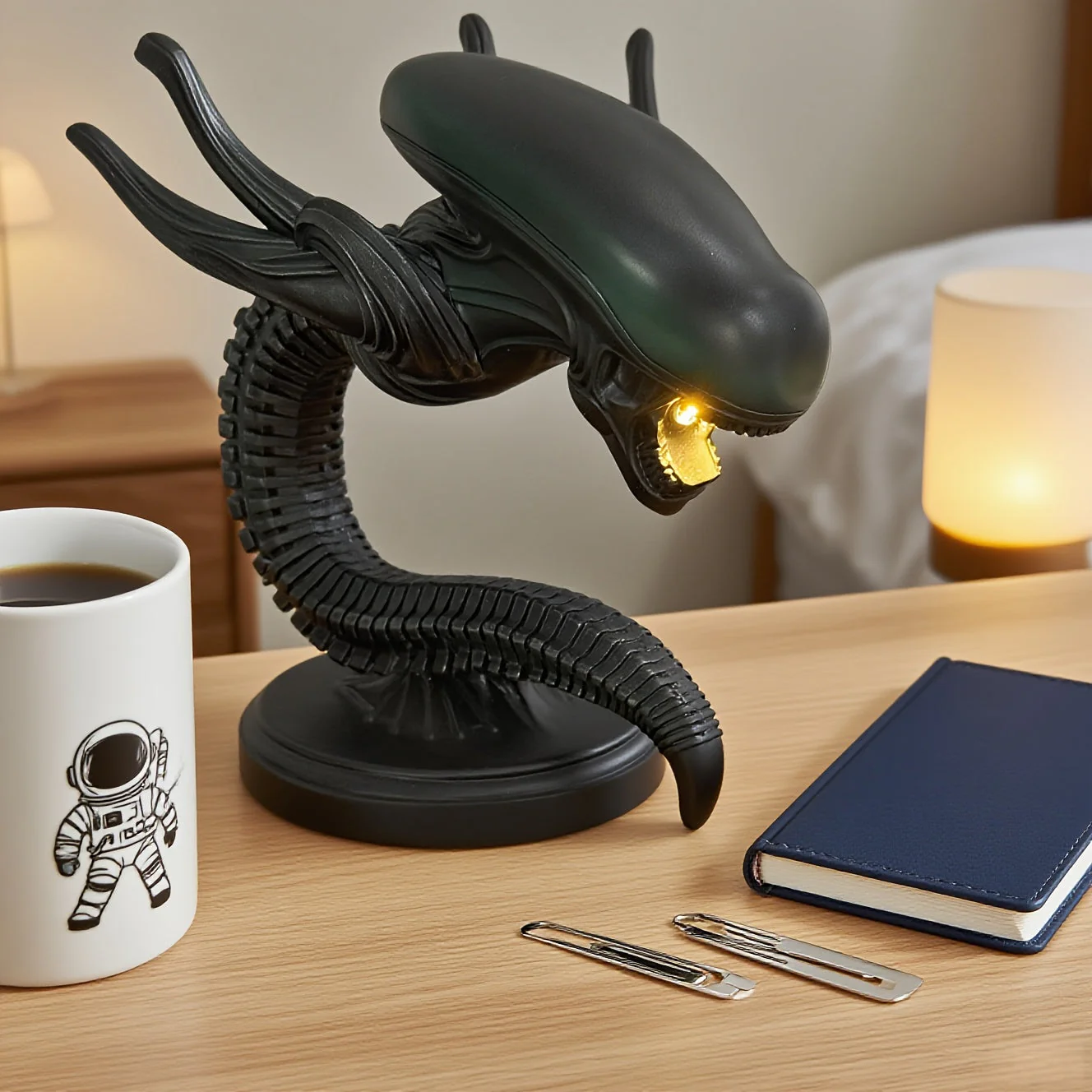 USB Alien Head Lamp – Sci-Fi Resin Desk Light for Bedroom, Office & Halloween Decor - Image 4