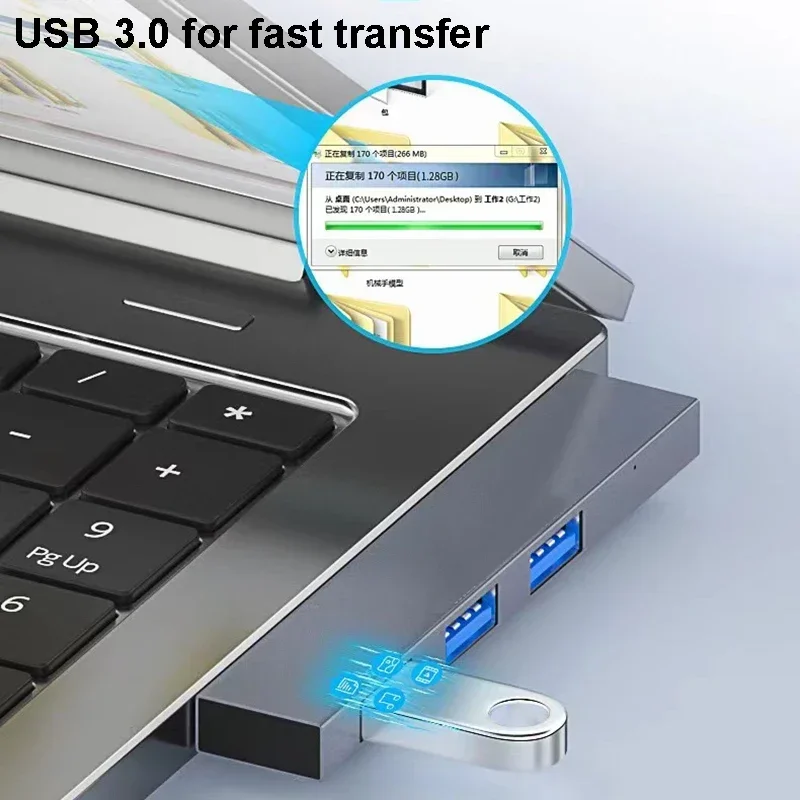 USB C Hub 4 Port USB 3.0 Type C Splitter OTG Adapter for Laptop PC - Image 2