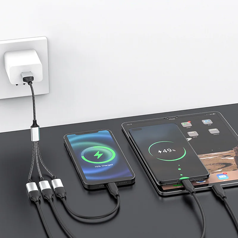 USB Cable Splitter Hub 4 Port Multi Charging Adapter OTG for Phone PC Laptop - Image 2