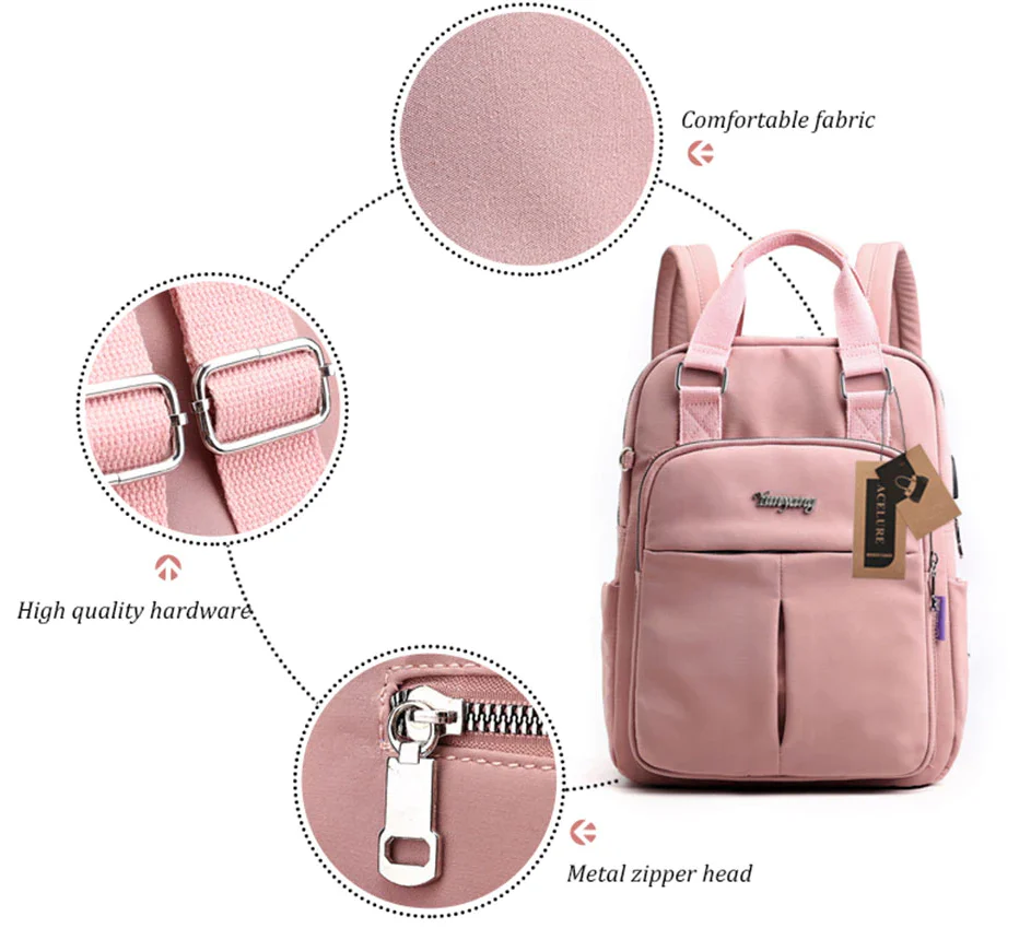 USB Charging Anti-Theft Backpack Water Resistant Laptop Travel Bag 36cm - Image 14