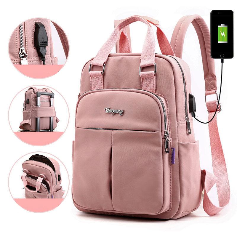 USB Charging Anti-Theft Backpack Water Resistant Laptop Travel Bag 36cm - Image 3