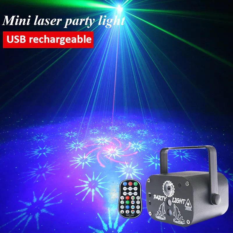USB Laser Party Light Mini Projector 60 Patterns Sound Activated Disco Decor - Image 2