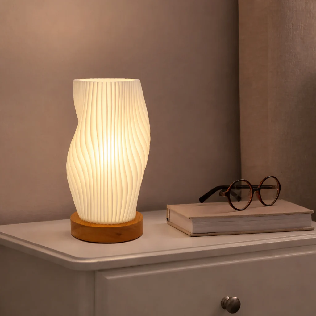 USB LED 3D Pleated Desk Lamp Dimmable Bedside Table Lamp Modern Bedroom Light